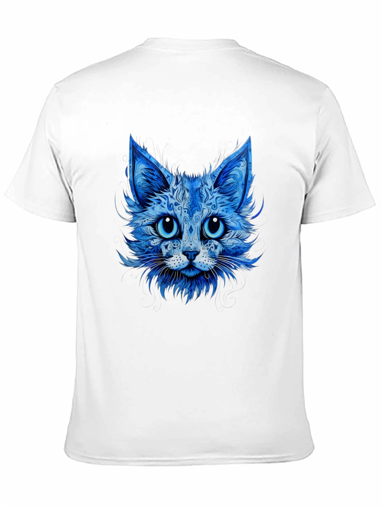 Blue Cat Graphic Tee - Stylish Animal Print T-Shirt