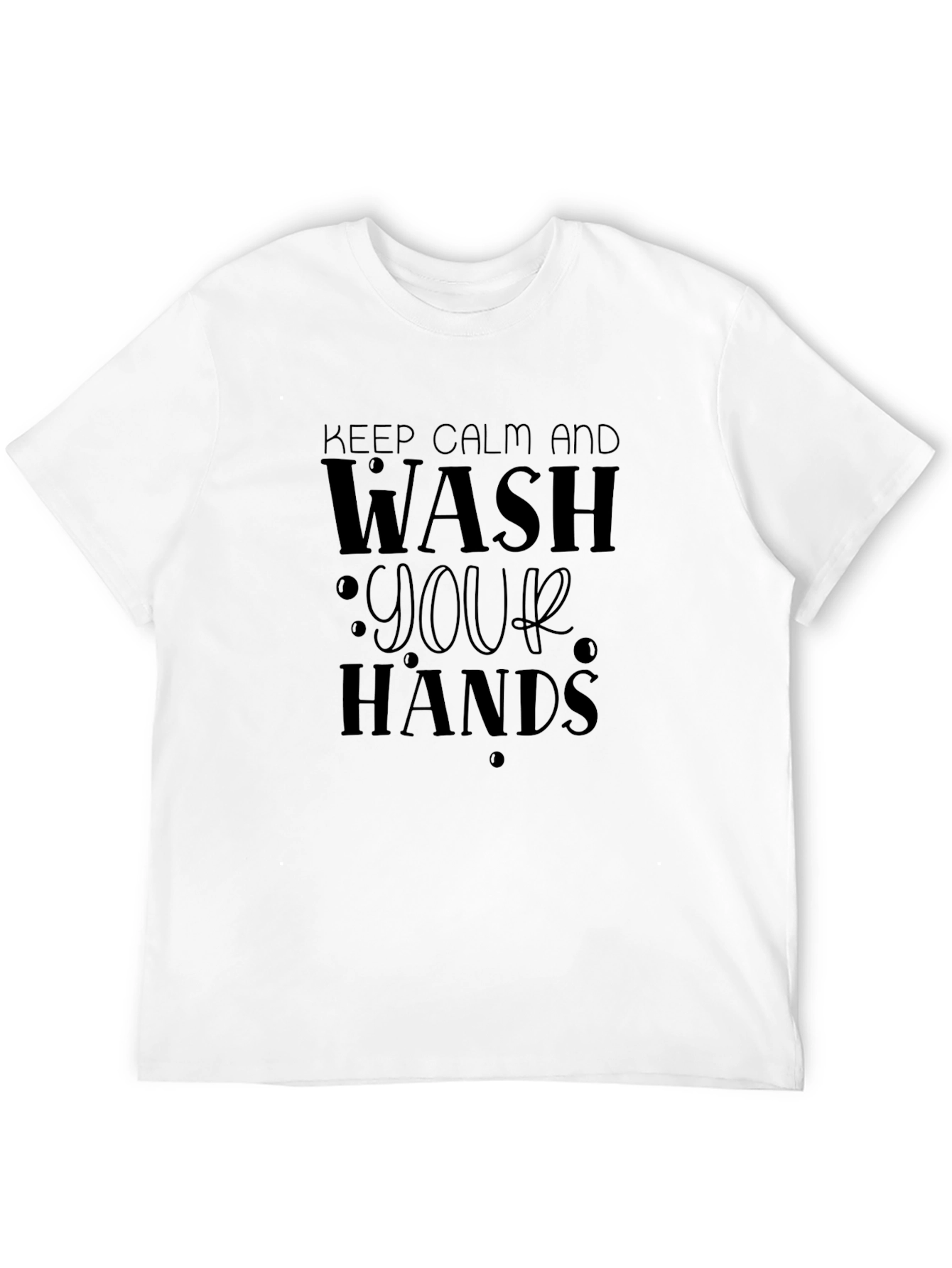 Keep Calm & Wash Your Hands Black Graphic Tee