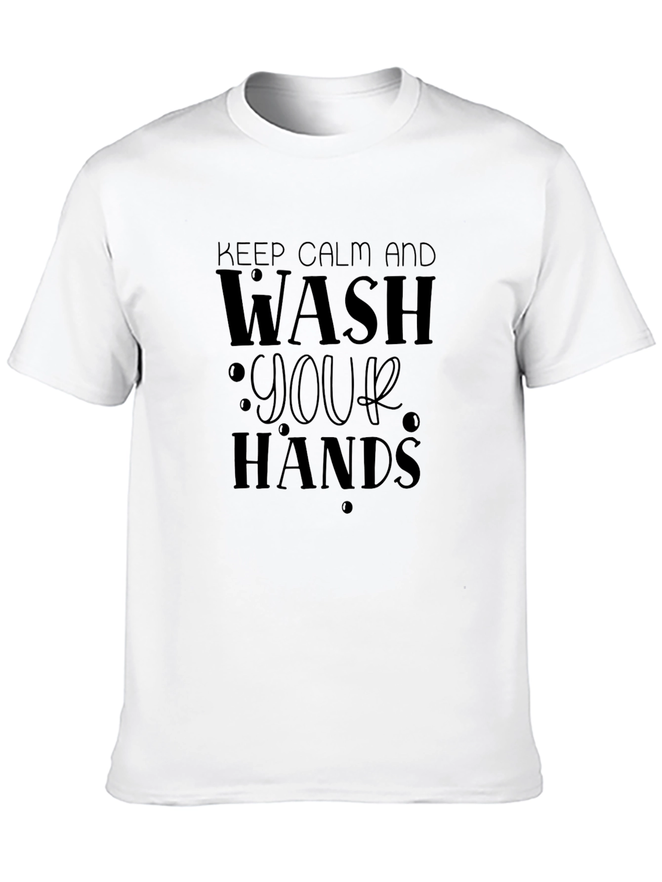 Keep Calm & Wash Your Hands Black Graphic Tee
