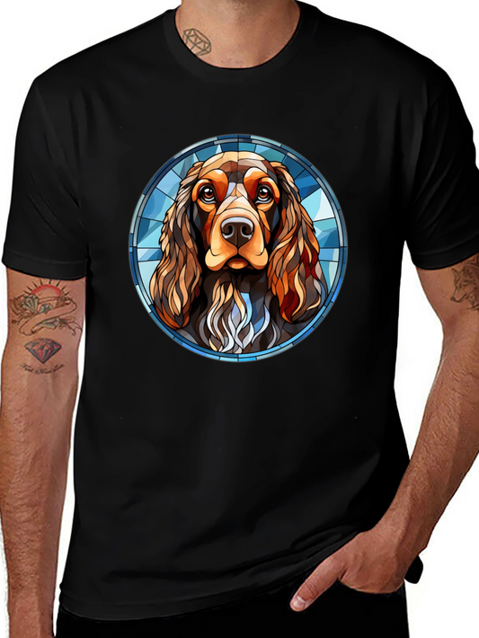 Dog Breed Art T-Shirt - Unique Stained Glass Style Cocker Spaniel Tee