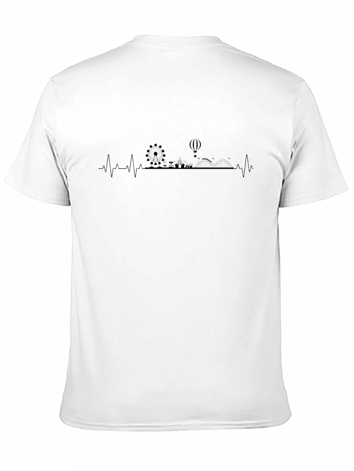 Cityscape Heartbeat Black T-Shirt