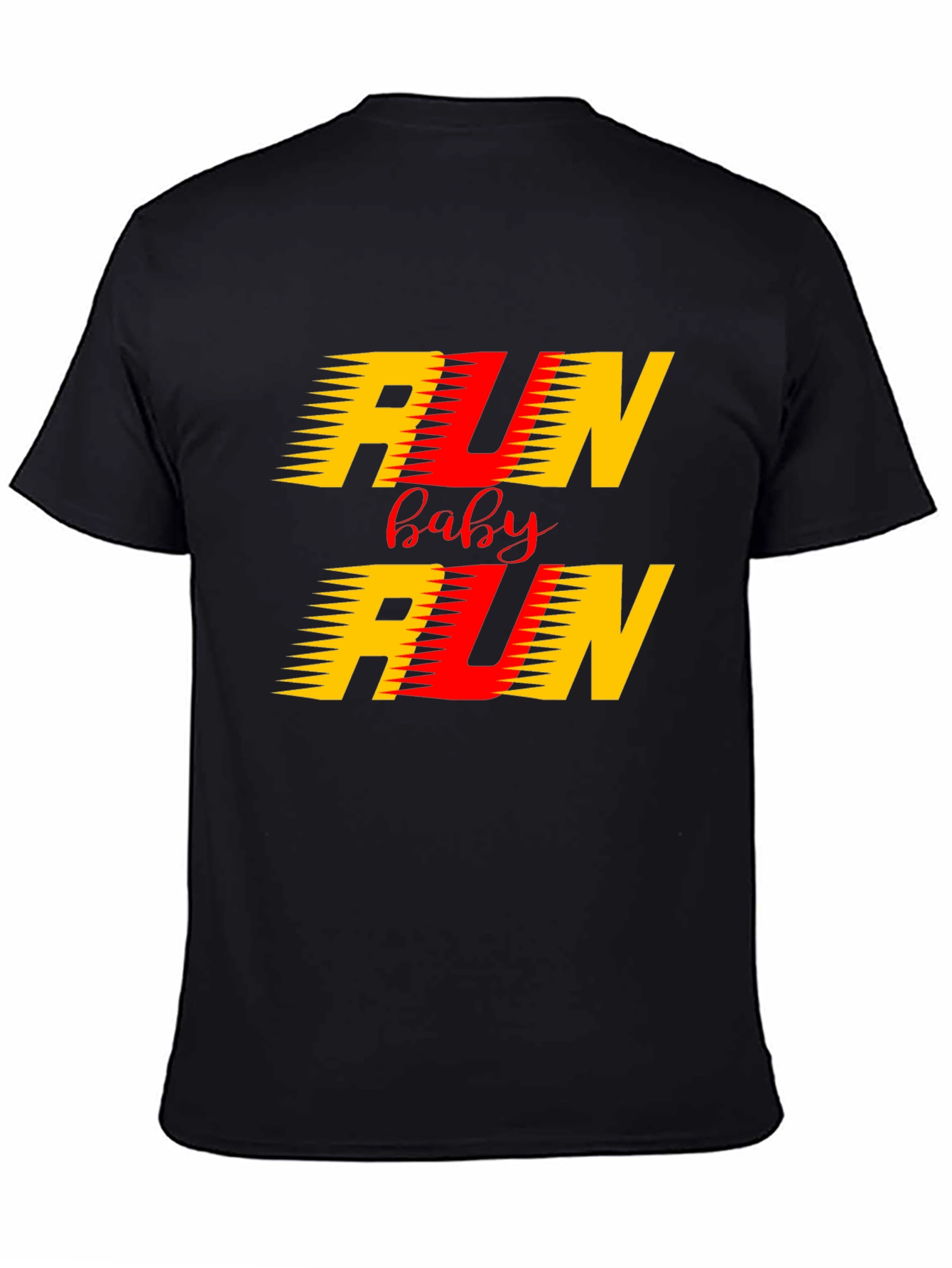 Run Baby Run Graphic Black T-Shirt