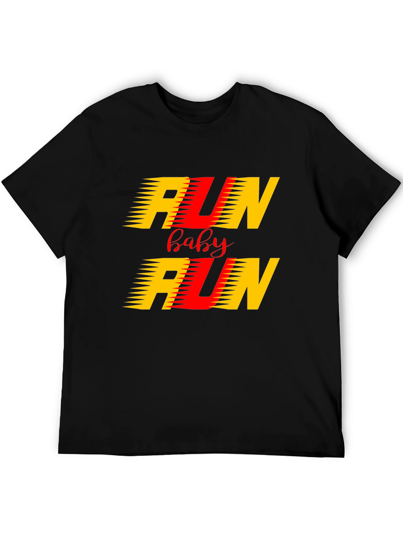 Run Baby Run Graphic Black T-Shirt