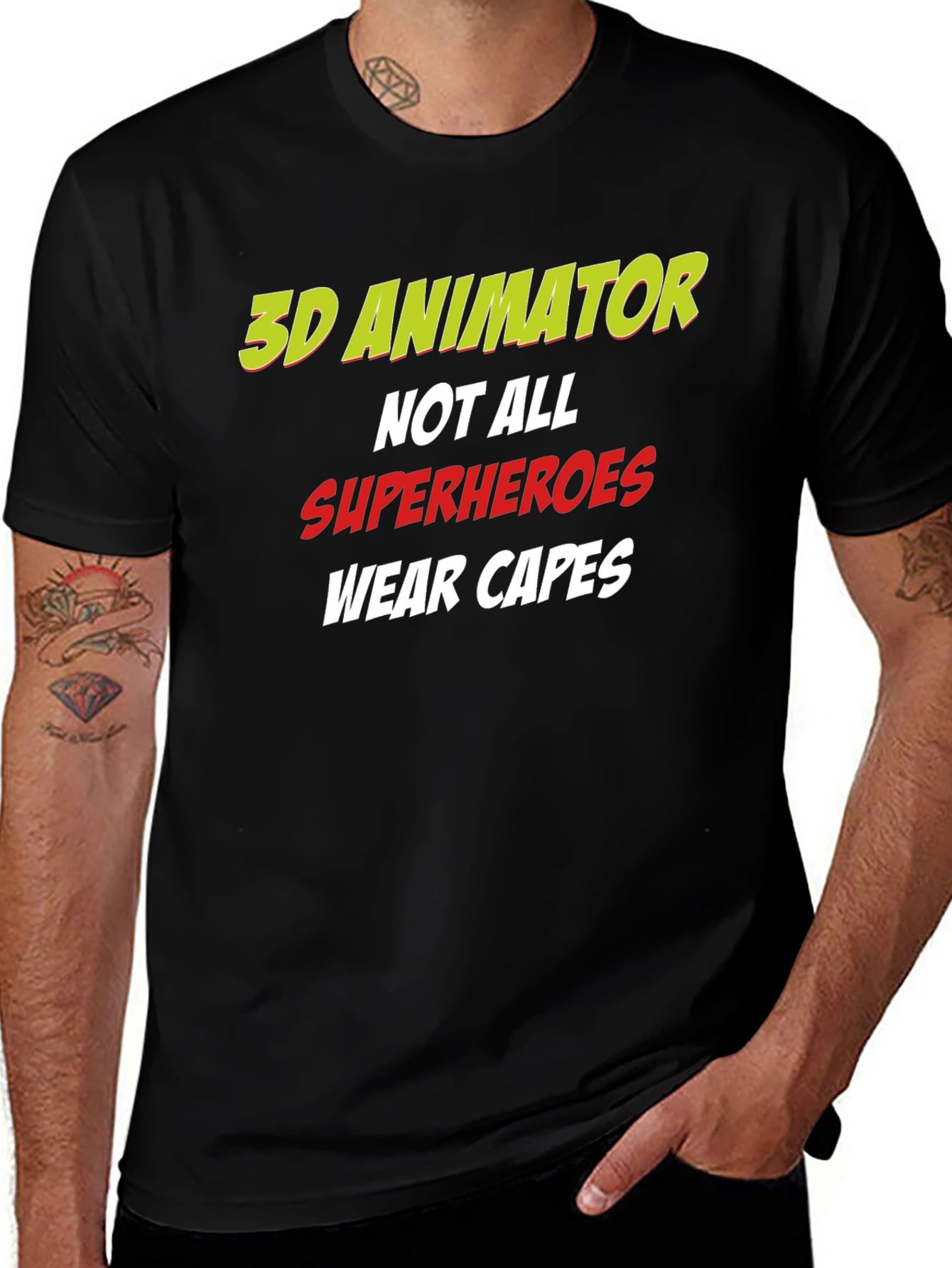 3D Animator Superhero Graphic T-Shirt