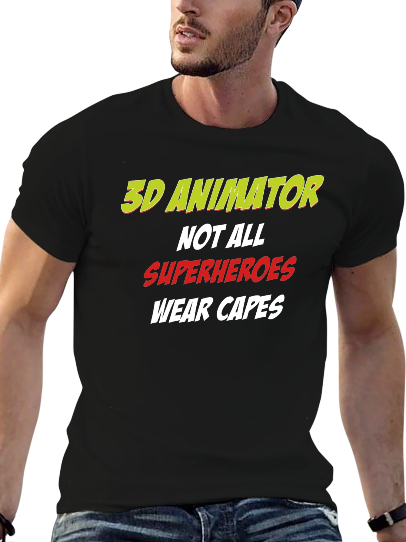 3D Animator Superhero Graphic T-Shirt