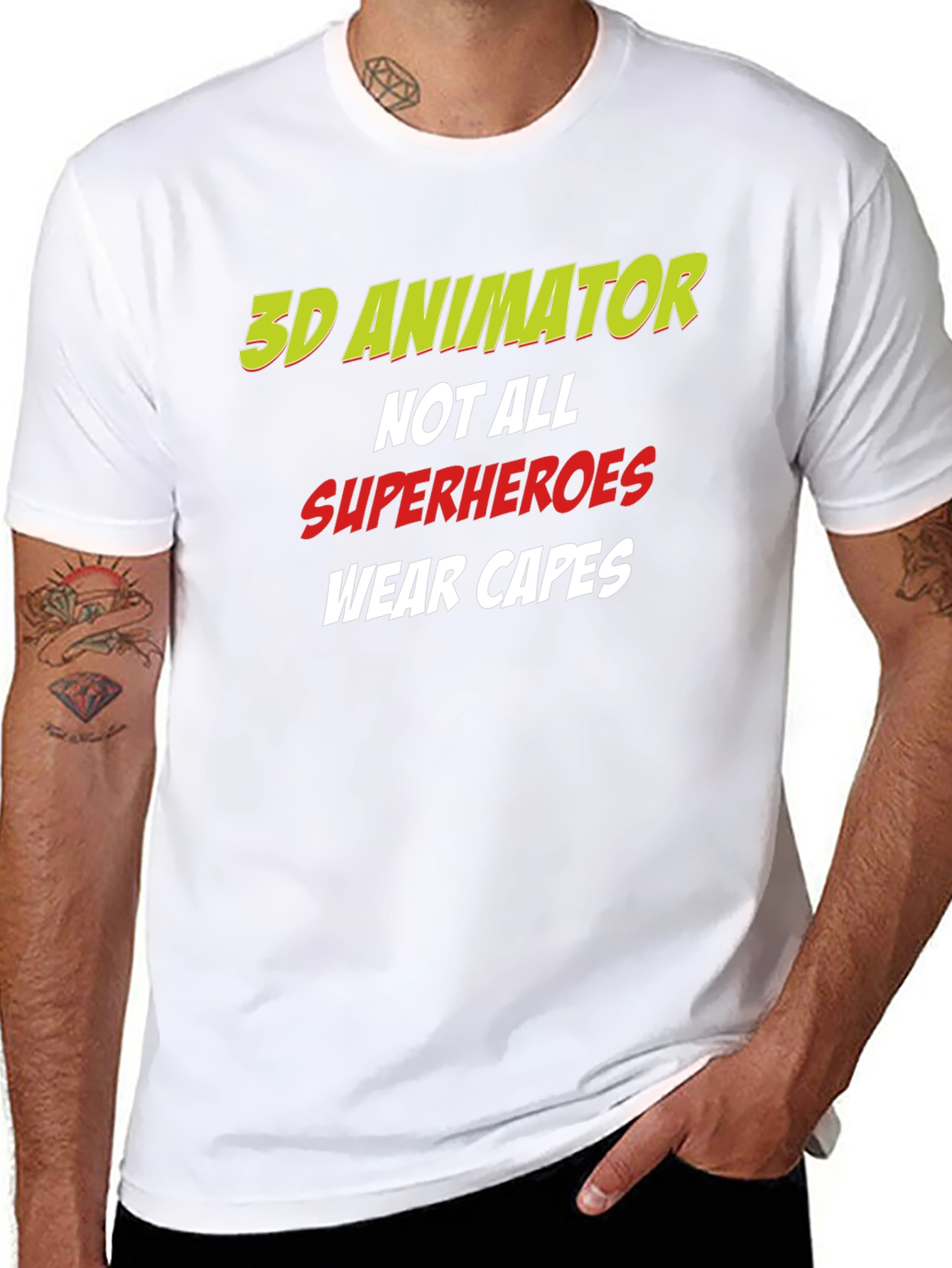 3D Animator Superhero Graphic T-Shirt