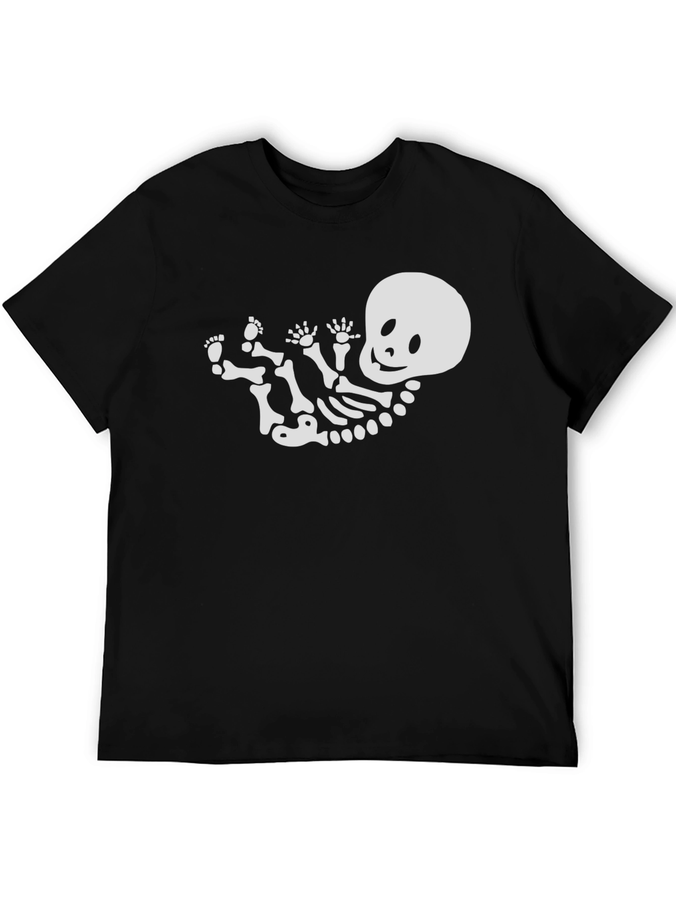 Skeleton Baby Graphic Tee - Black Cotton T-Shirt