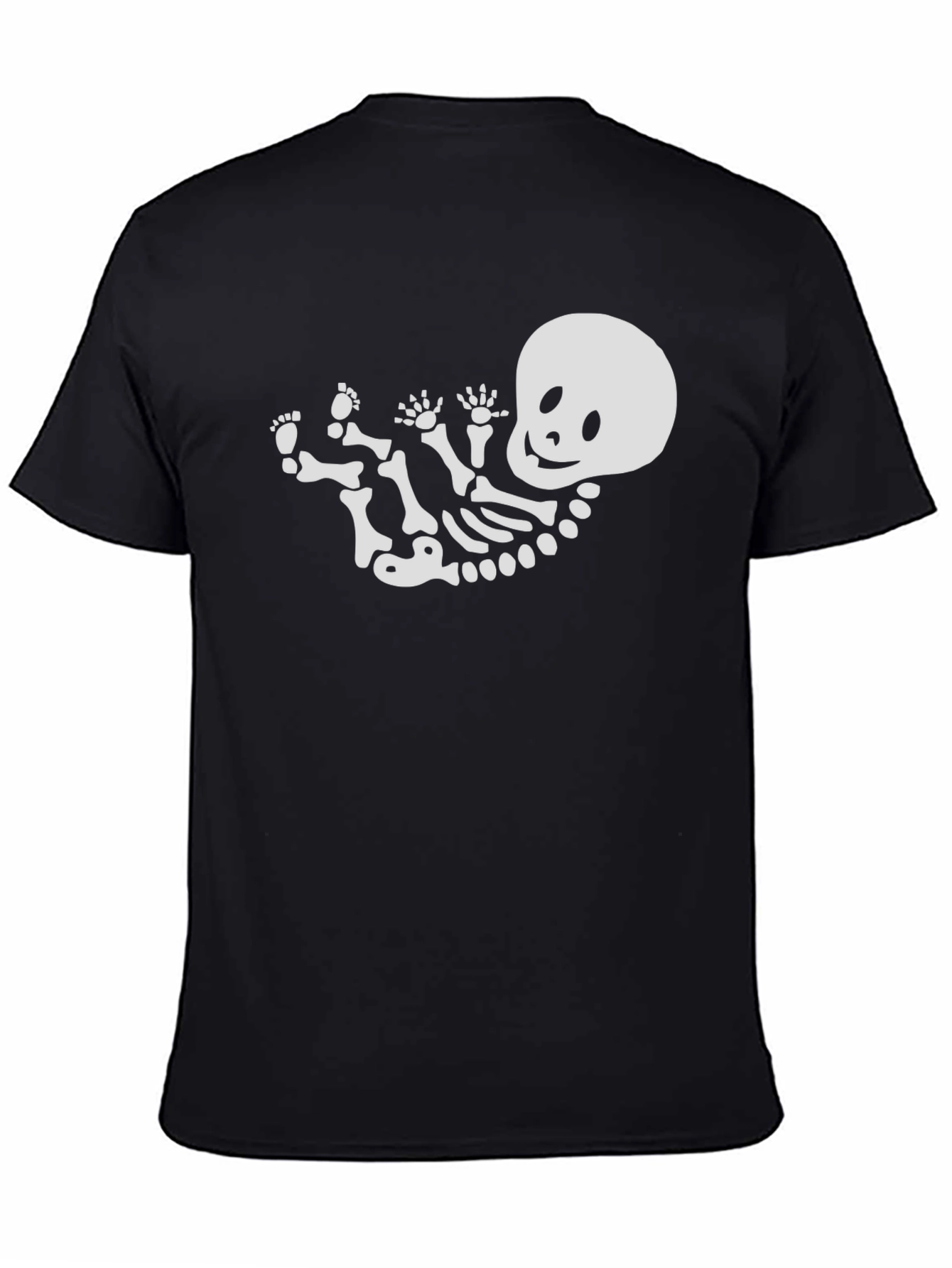 Skeleton Baby Graphic Tee - Black Cotton T-Shirt