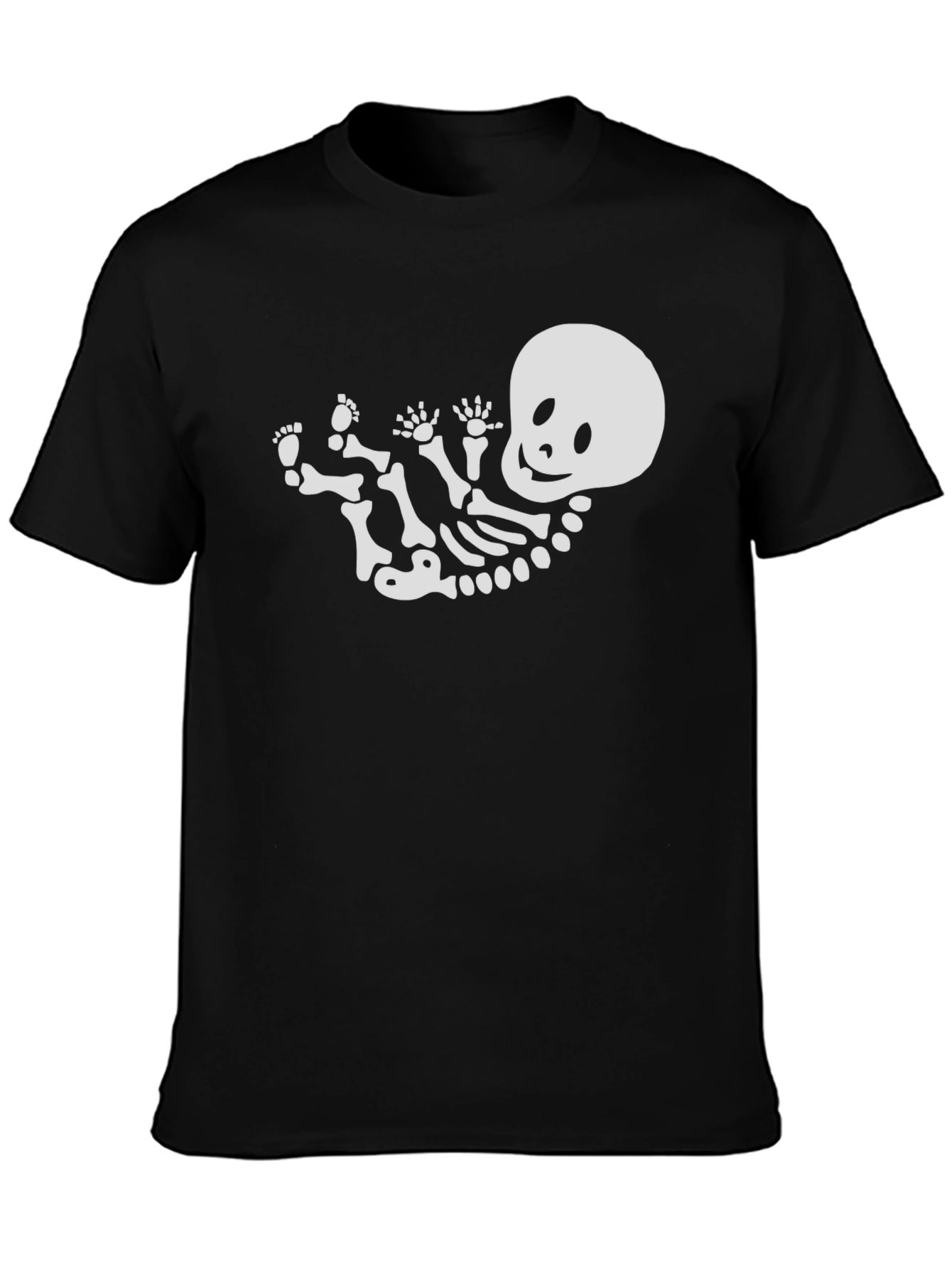 Skeleton Baby Graphic Tee - Black Cotton T-Shirt