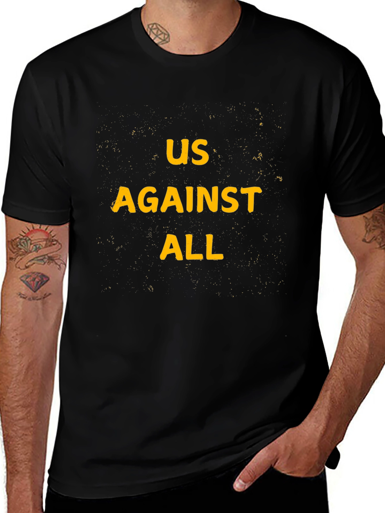 Us Against All Graphic Tee - Mens Black T-Shirt