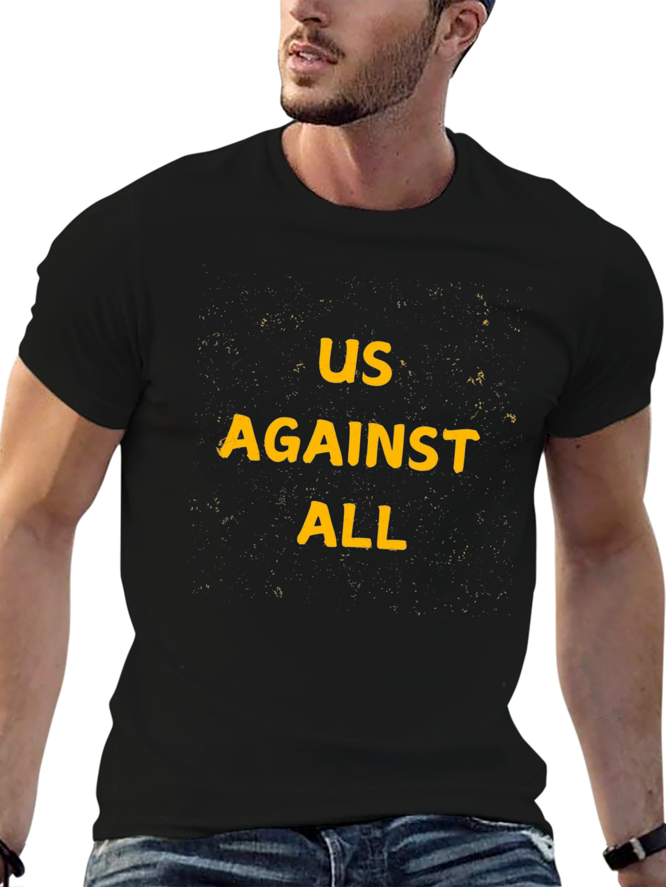 Us Against All Graphic Tee - Mens Black T-Shirt