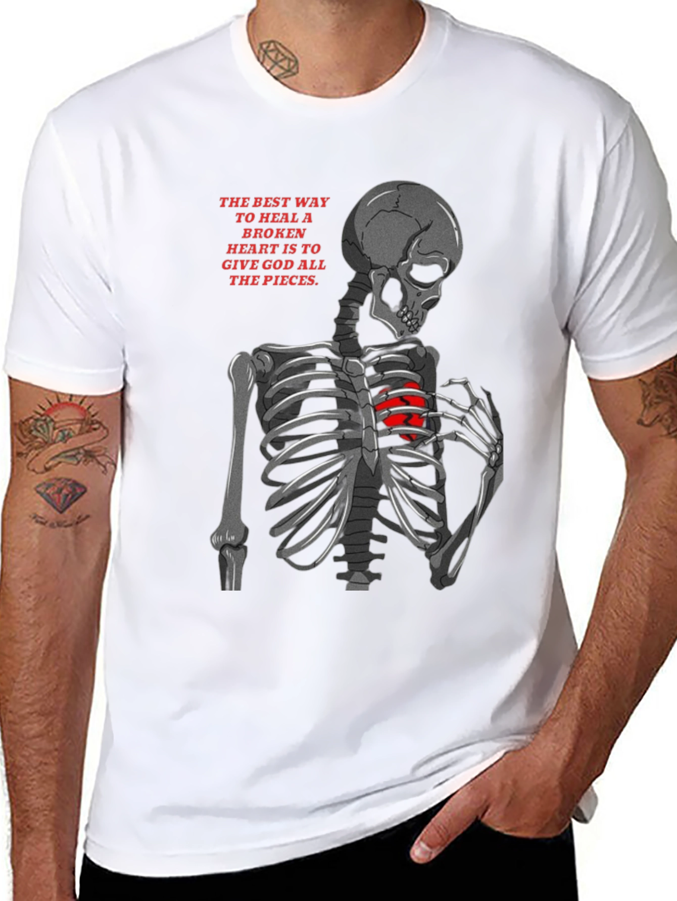 Skeleton Broken Heart Graphic Tee