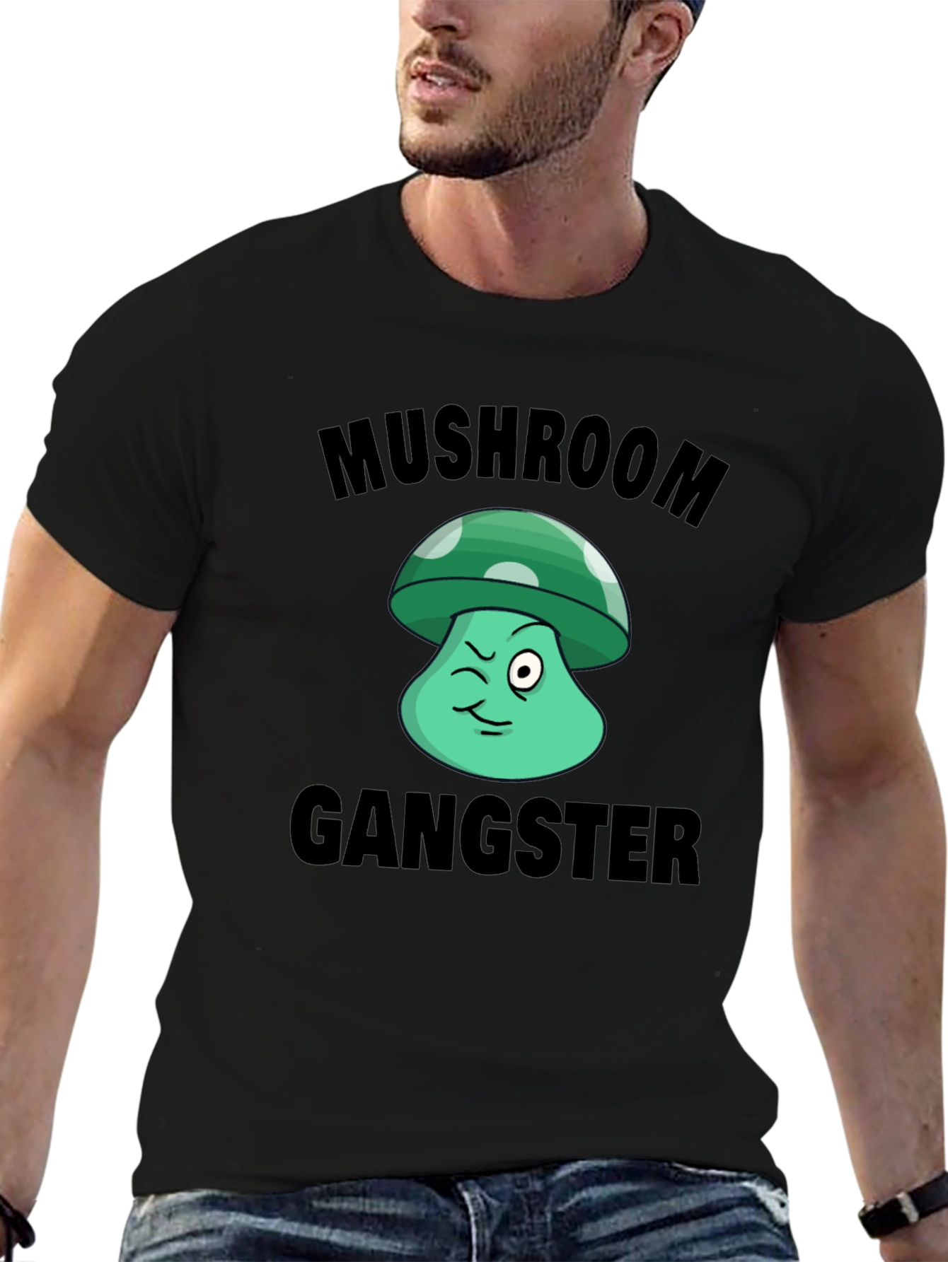 Mushroom Gangster Graphic T-Shirt