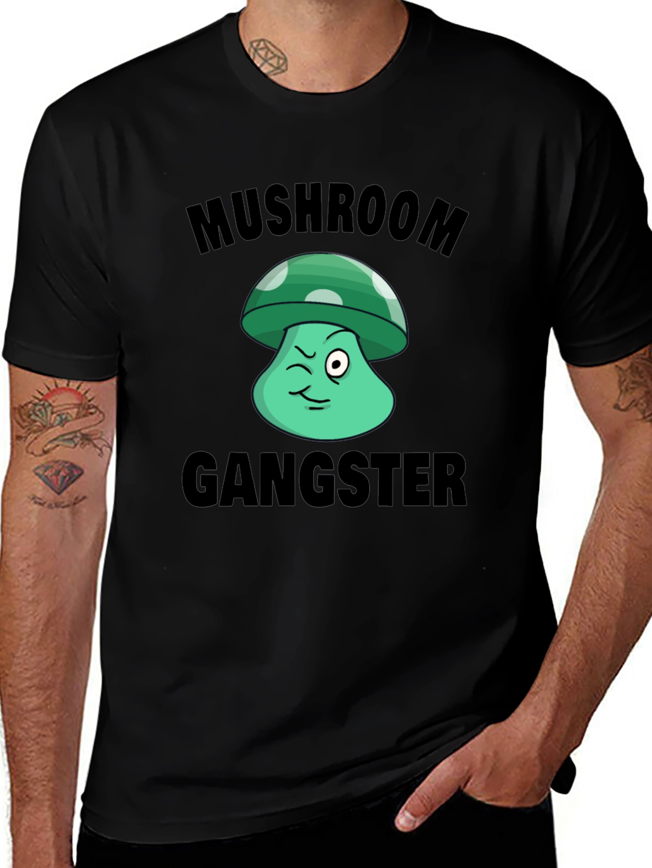 Mushroom Gangster Graphic T-Shirt