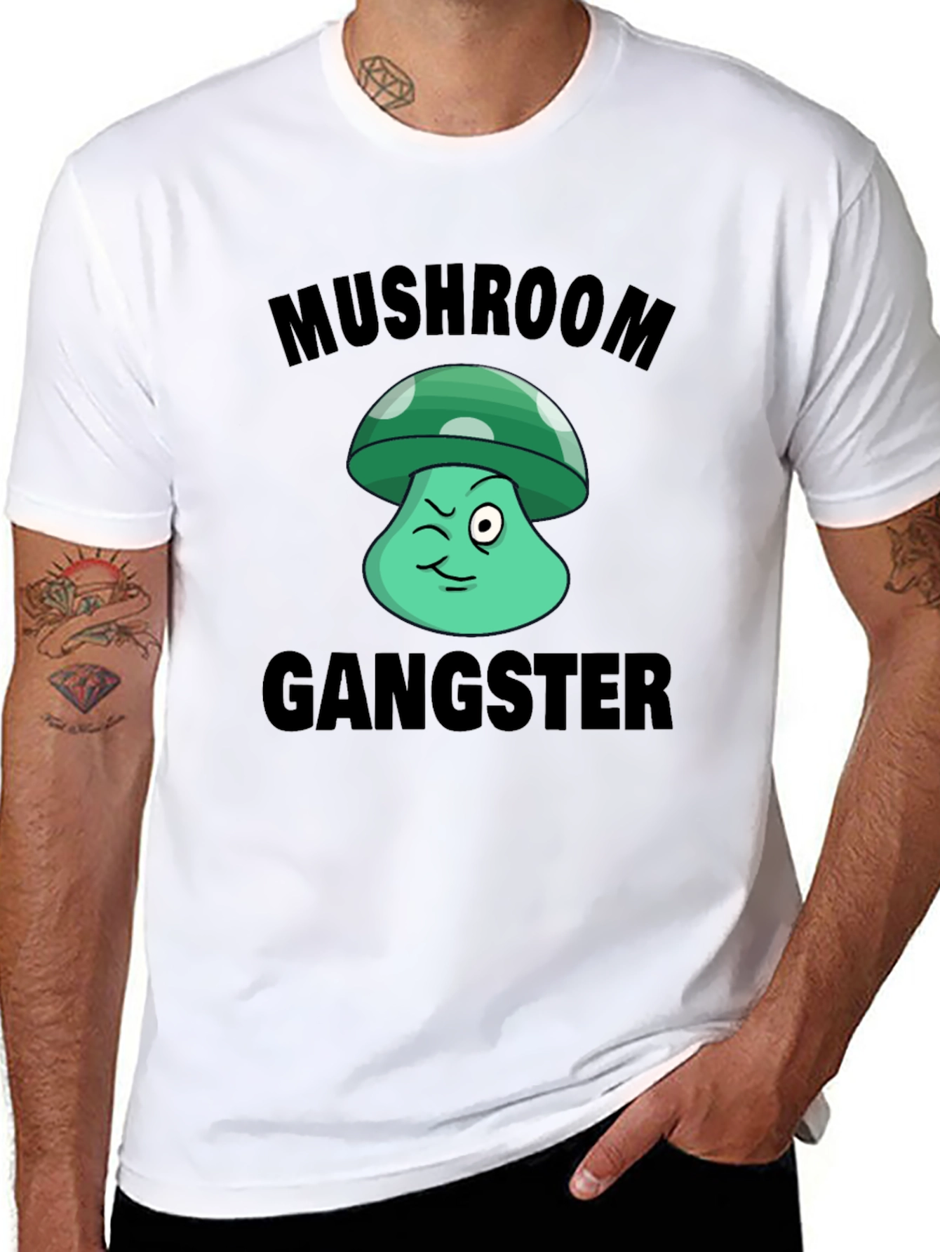 Mushroom Gangster Graphic T-Shirt