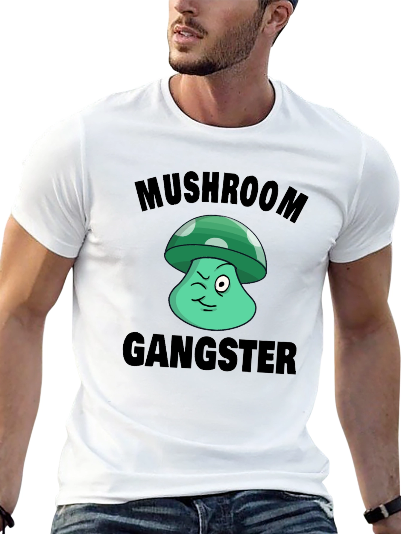 Mushroom Gangster Graphic T-Shirt