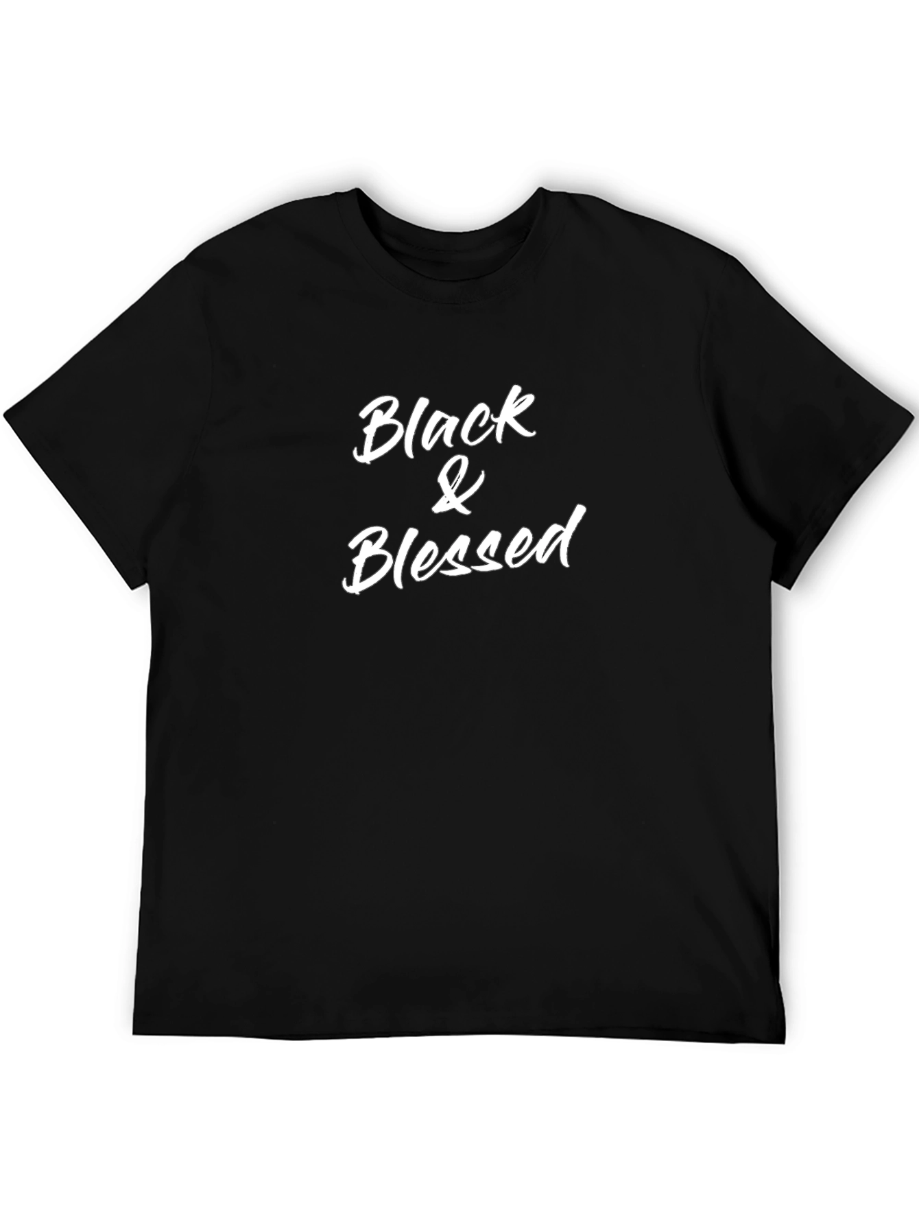 Black & Blessed Graphic Print Black T-Shirt