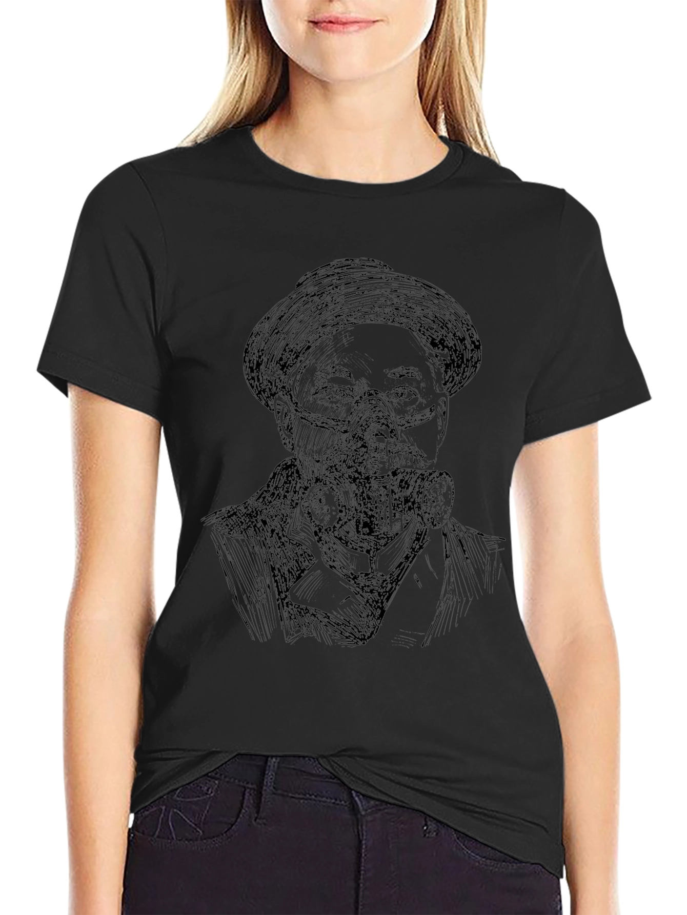 Retro Man Gas Mask Graphic Tee - Black