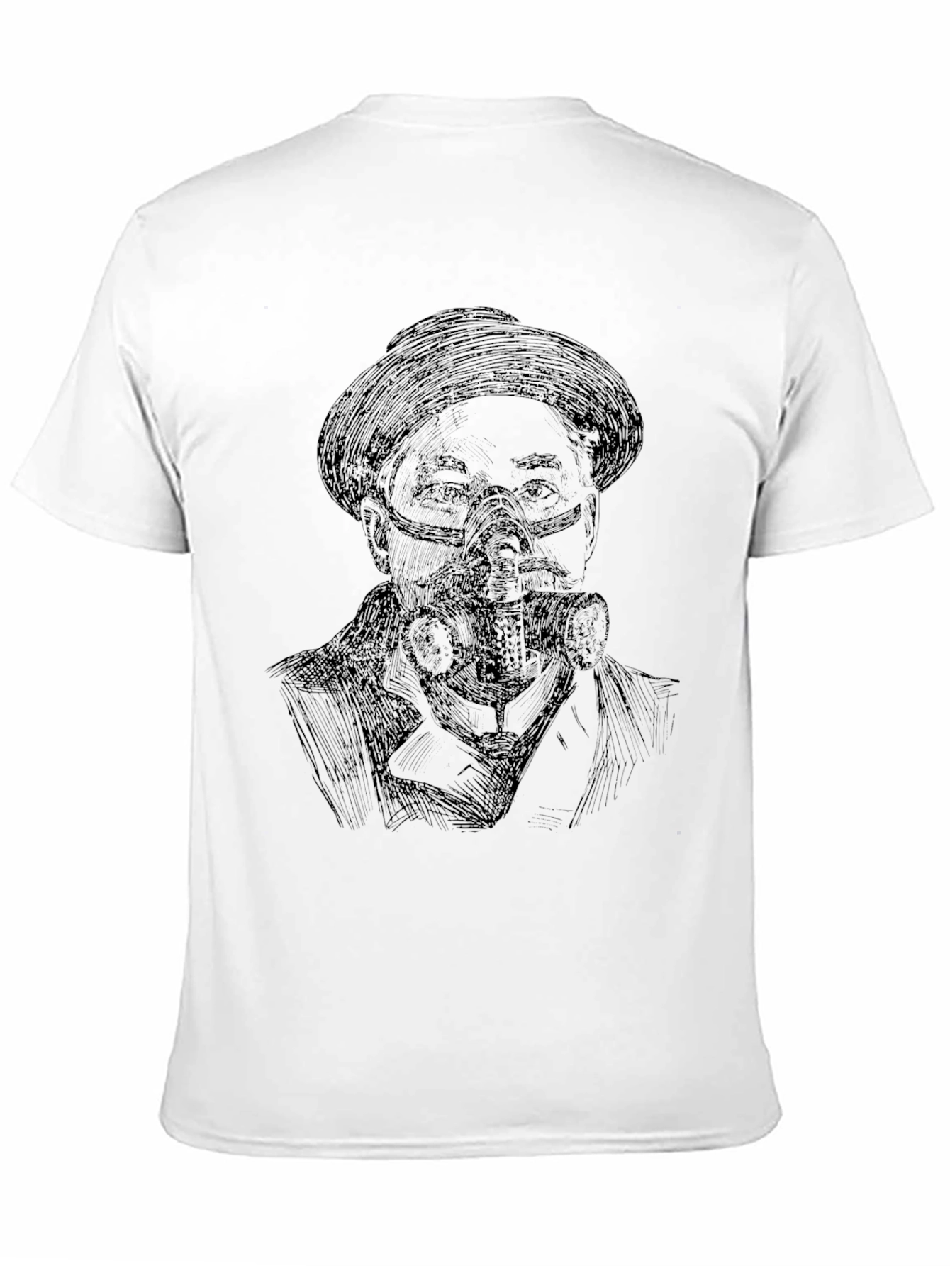 Retro Man Gas Mask Graphic Tee - Black