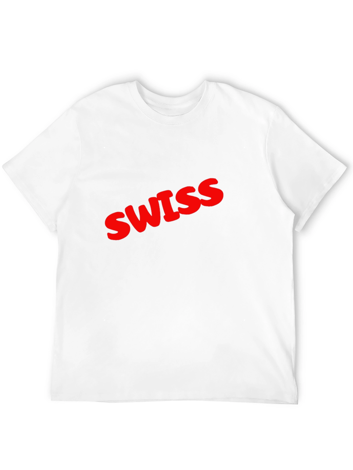 Swiss Red Text Graphic Black T-Shirt