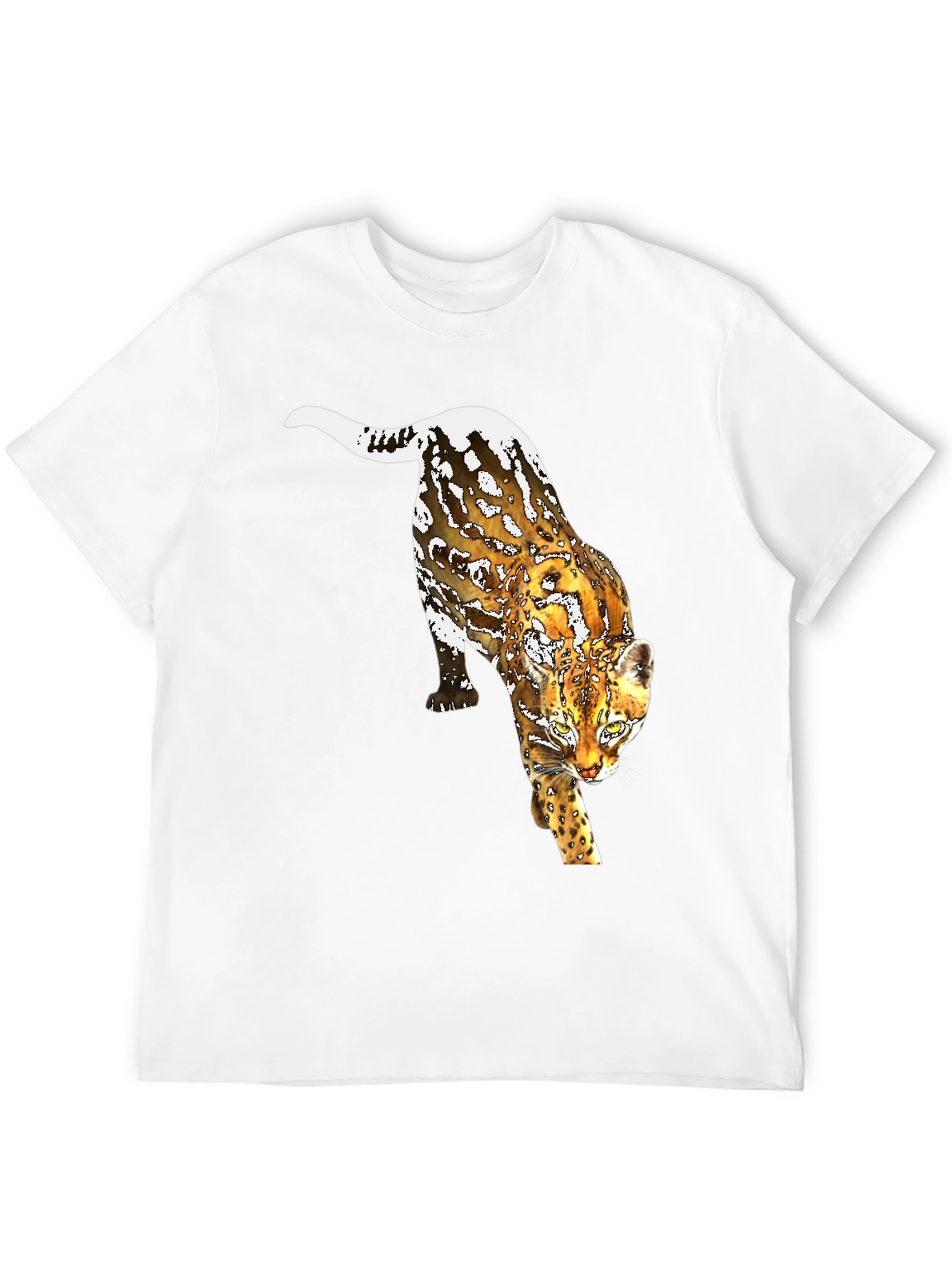 Leopard Graphic Print Black T-Shirt
