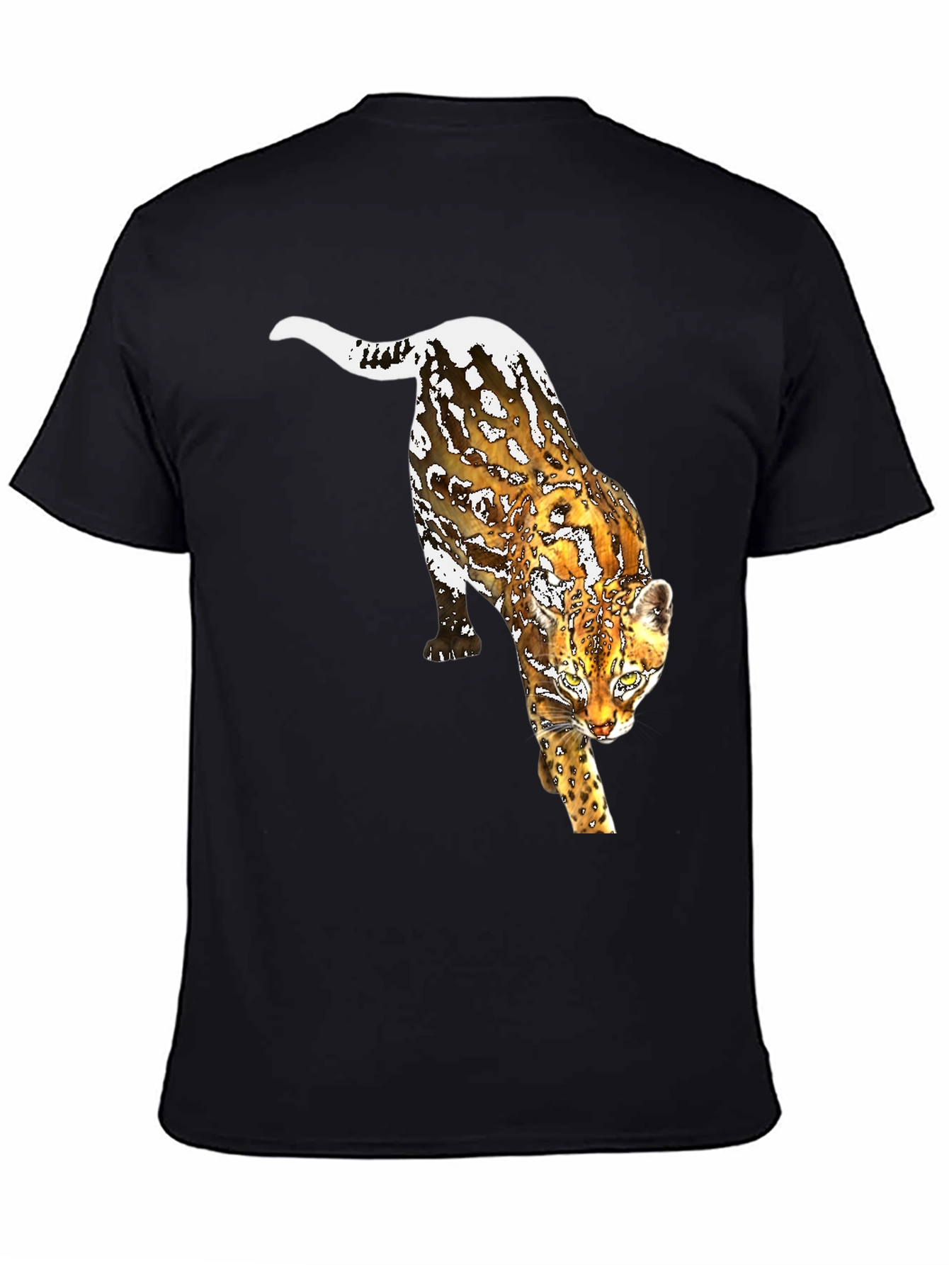 Leopard Graphic Print Black T-Shirt