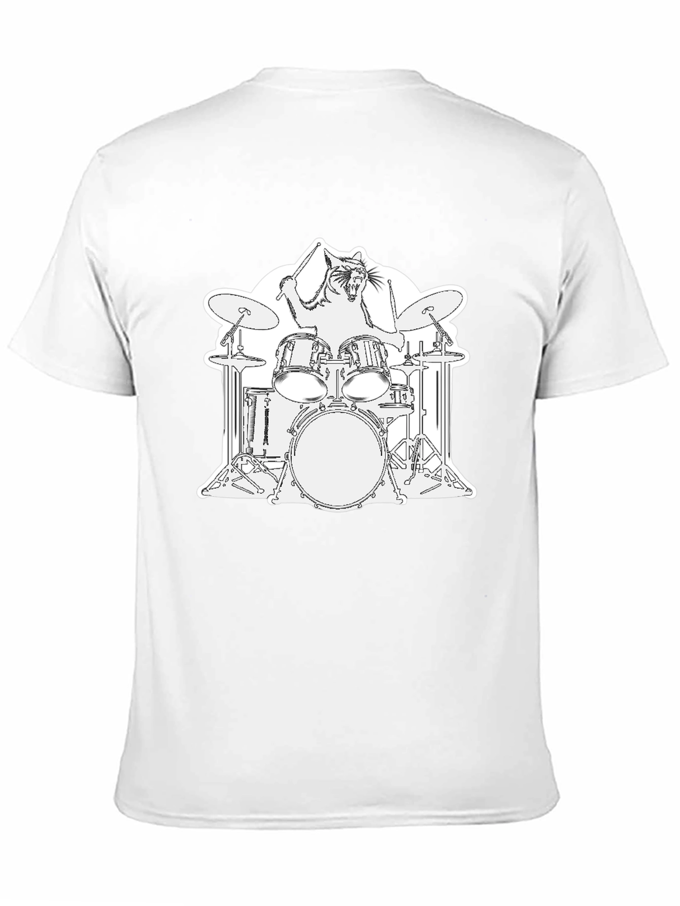 Cat Drummer T-Shirt - Playful Graphic Tee