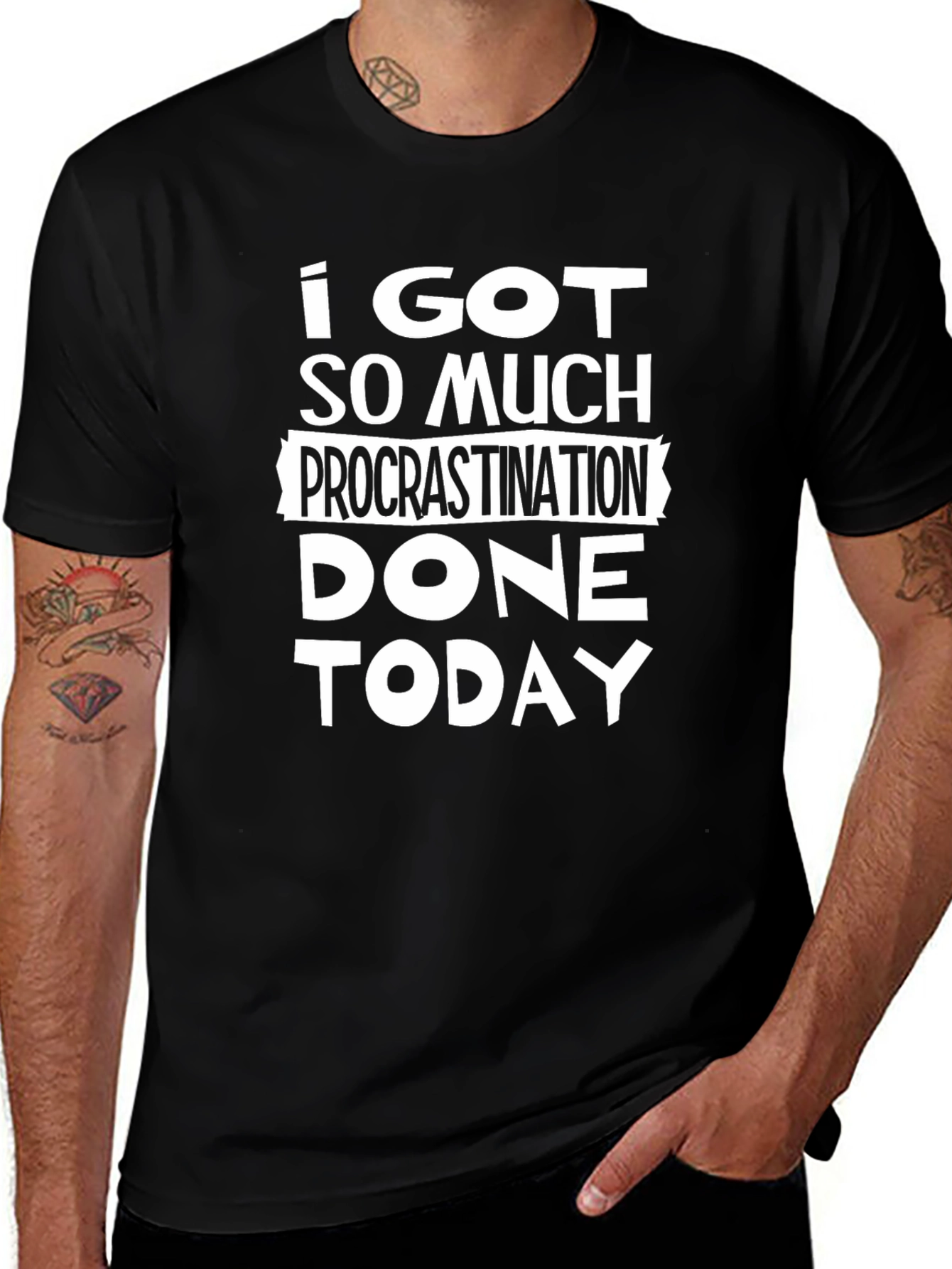 Funny Procrastination T-Shirt - Black Graphic Tee
