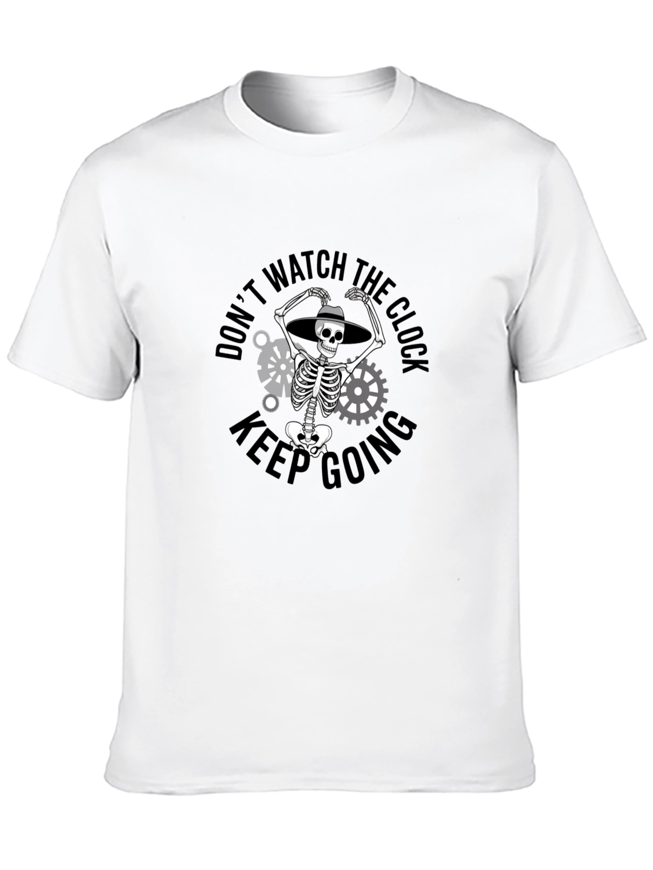 Dont Watch the Clock Skeleton Graphic T-Shirt