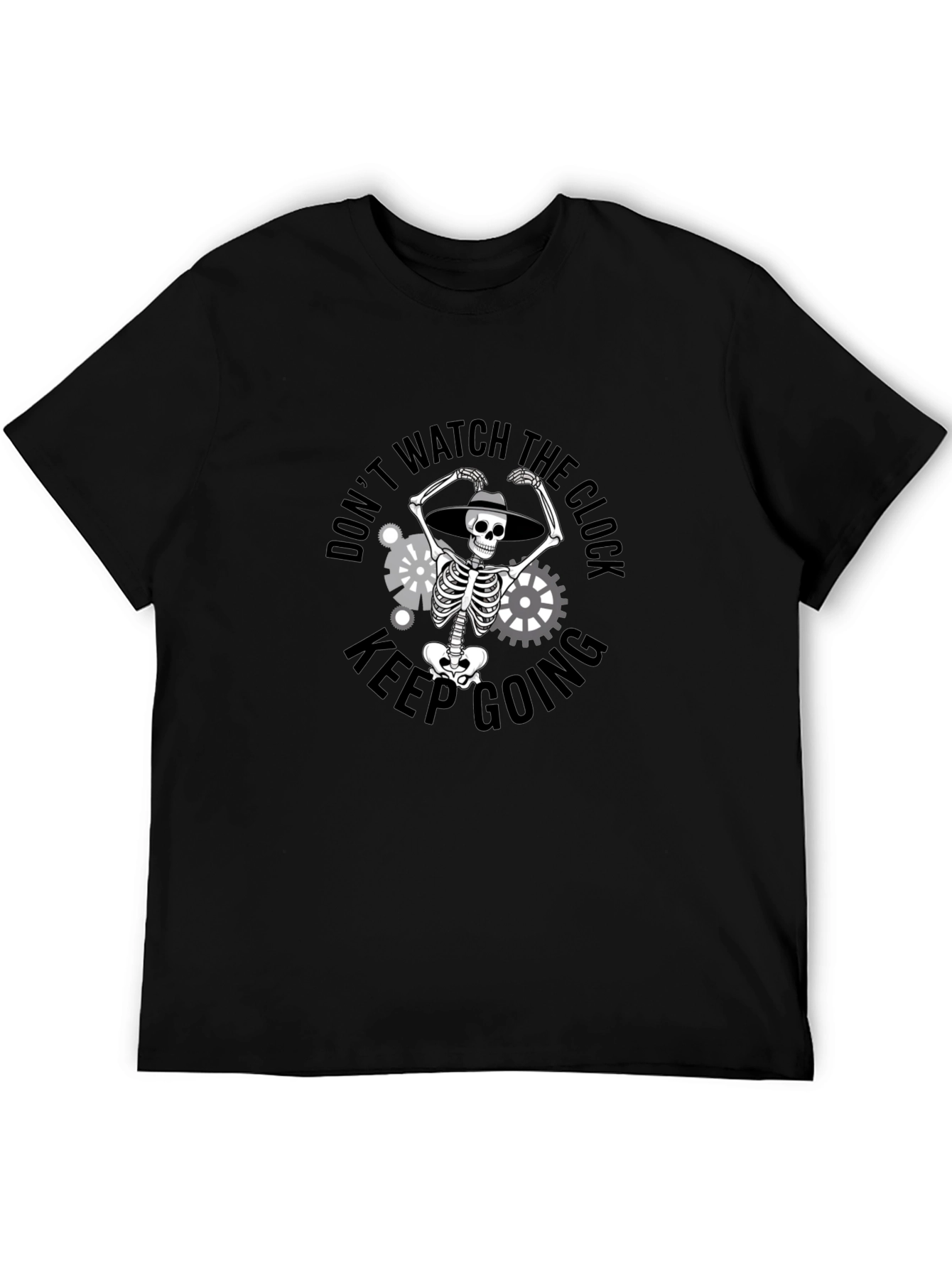 Dont Watch the Clock Skeleton Graphic T-Shirt