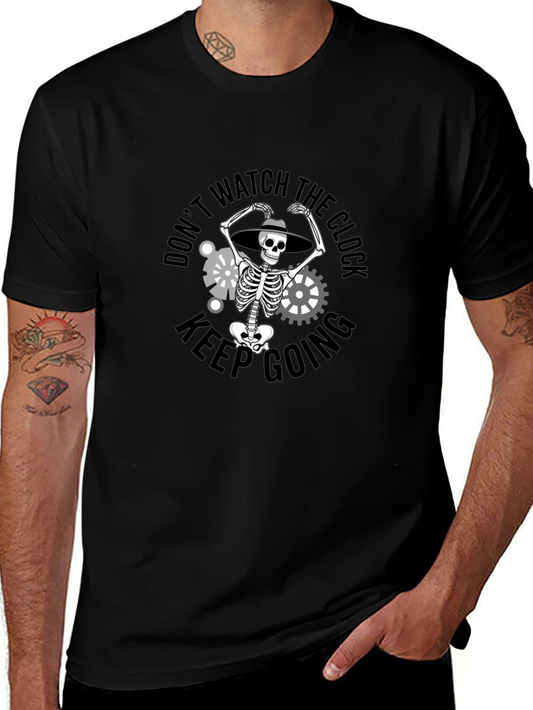 Dont Watch the Clock Skeleton Graphic T-Shirt