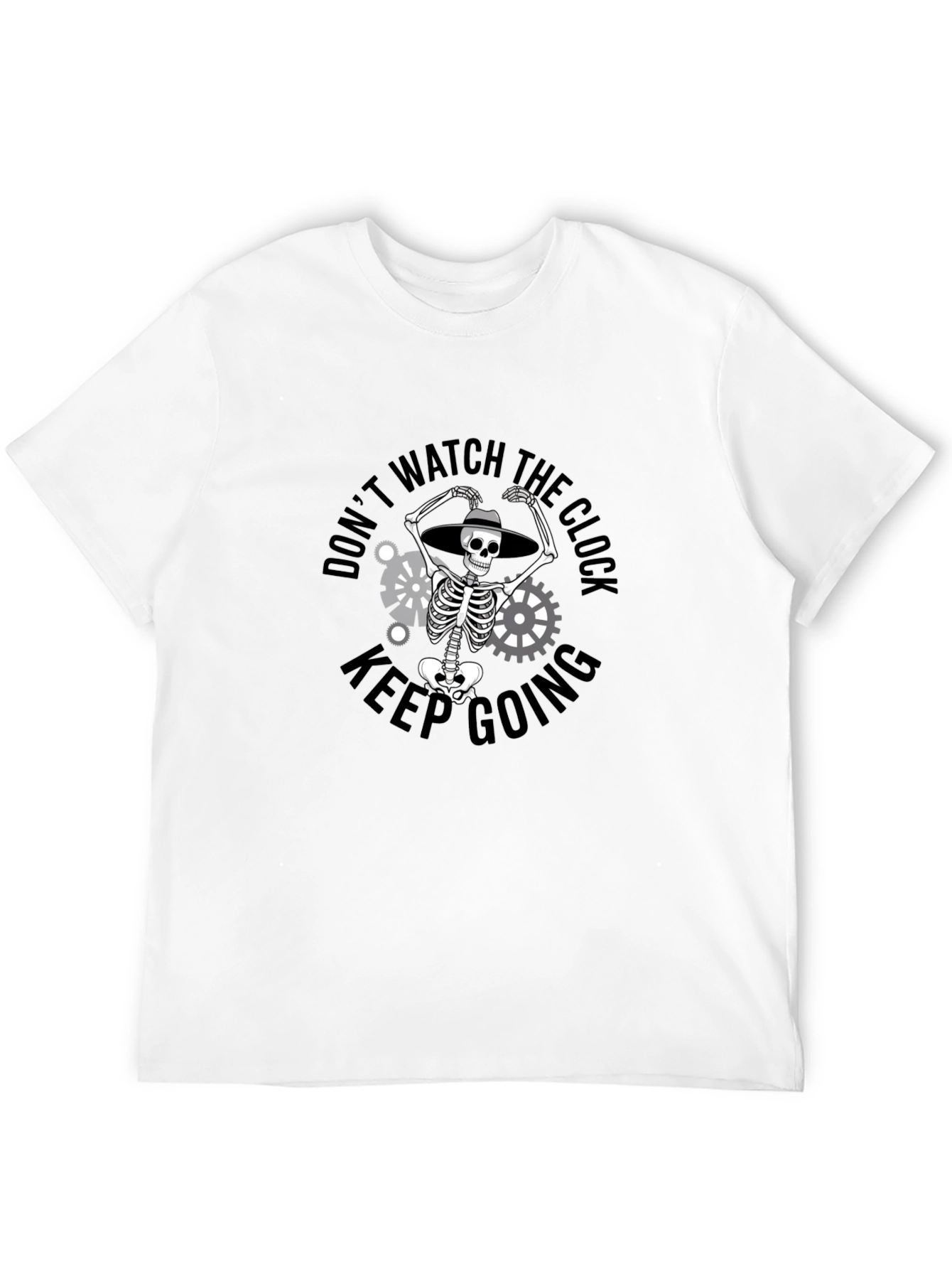 Dont Watch the Clock Skeleton Graphic T-Shirt