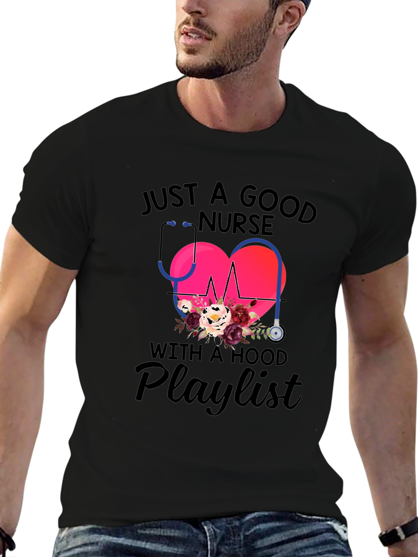 Nurse with a Hood Playlist T-Shirt