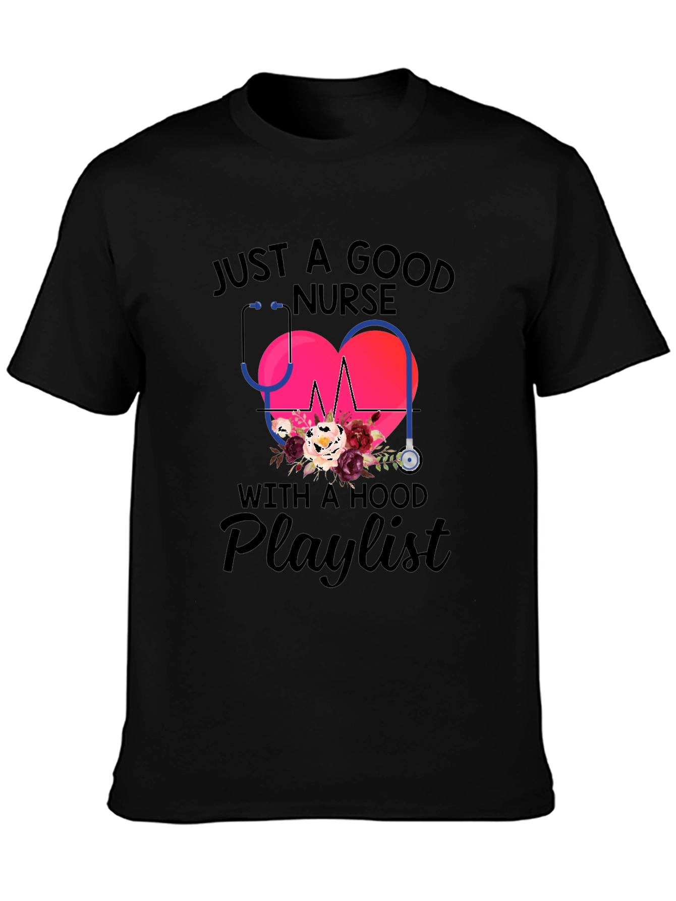 Nurse with a Hood Playlist T-Shirt