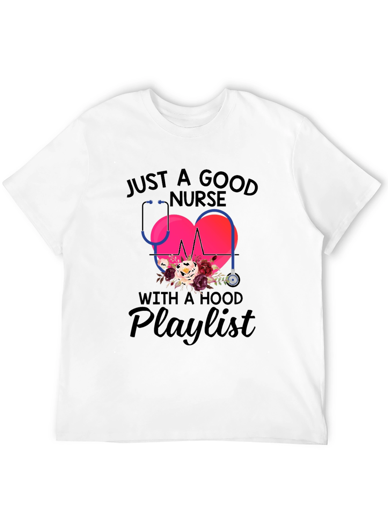 Nurse with a Hood Playlist T-Shirt