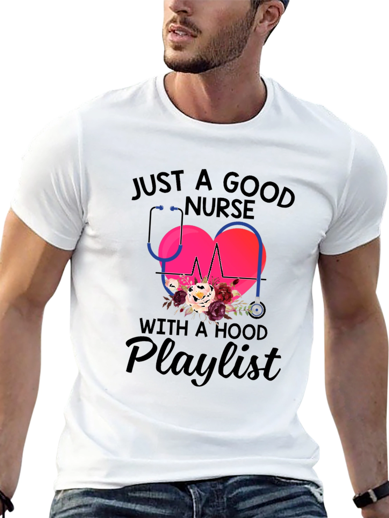 Nurse with a Hood Playlist T-Shirt