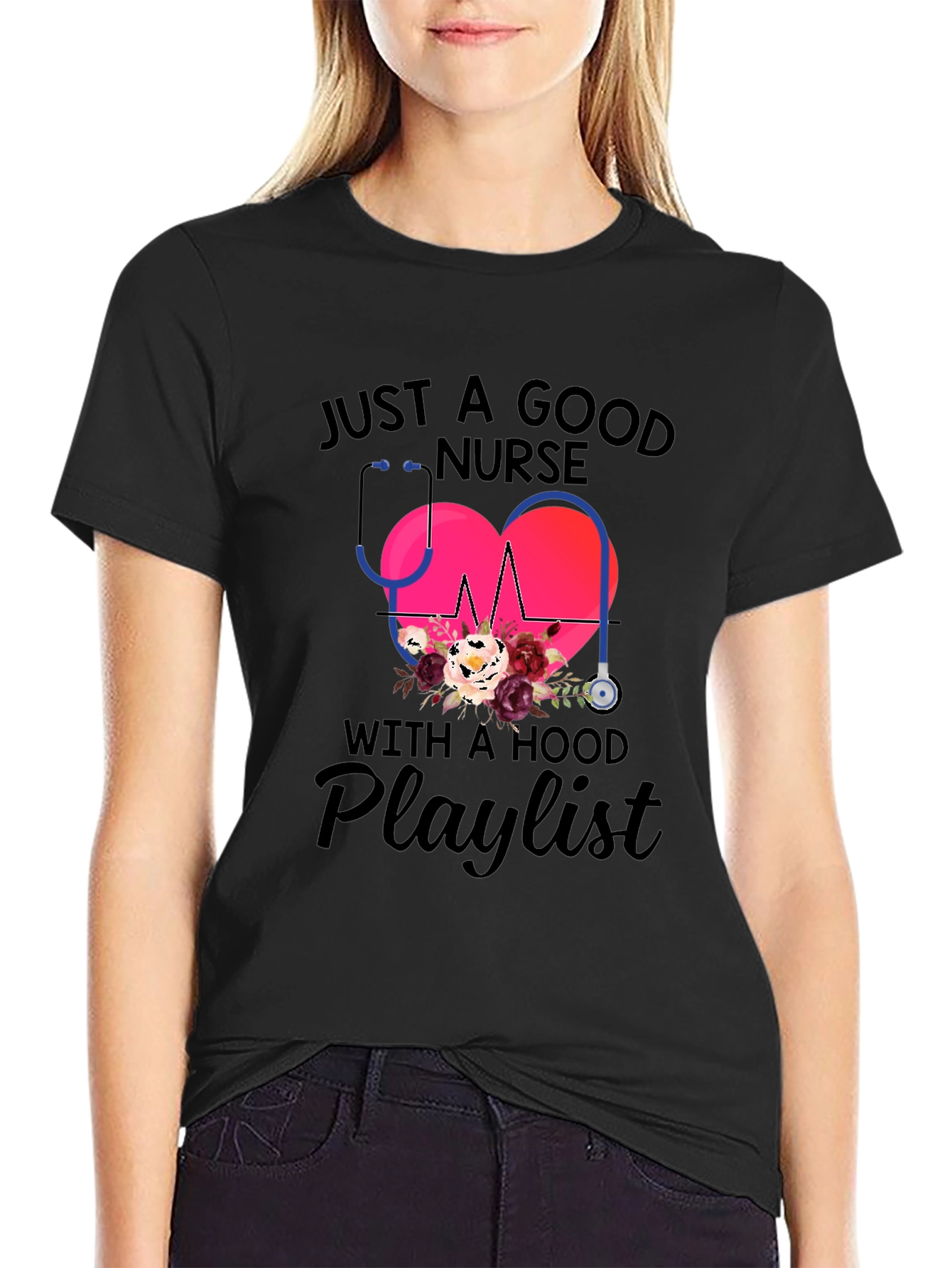 Nurse with a Hood Playlist T-Shirt