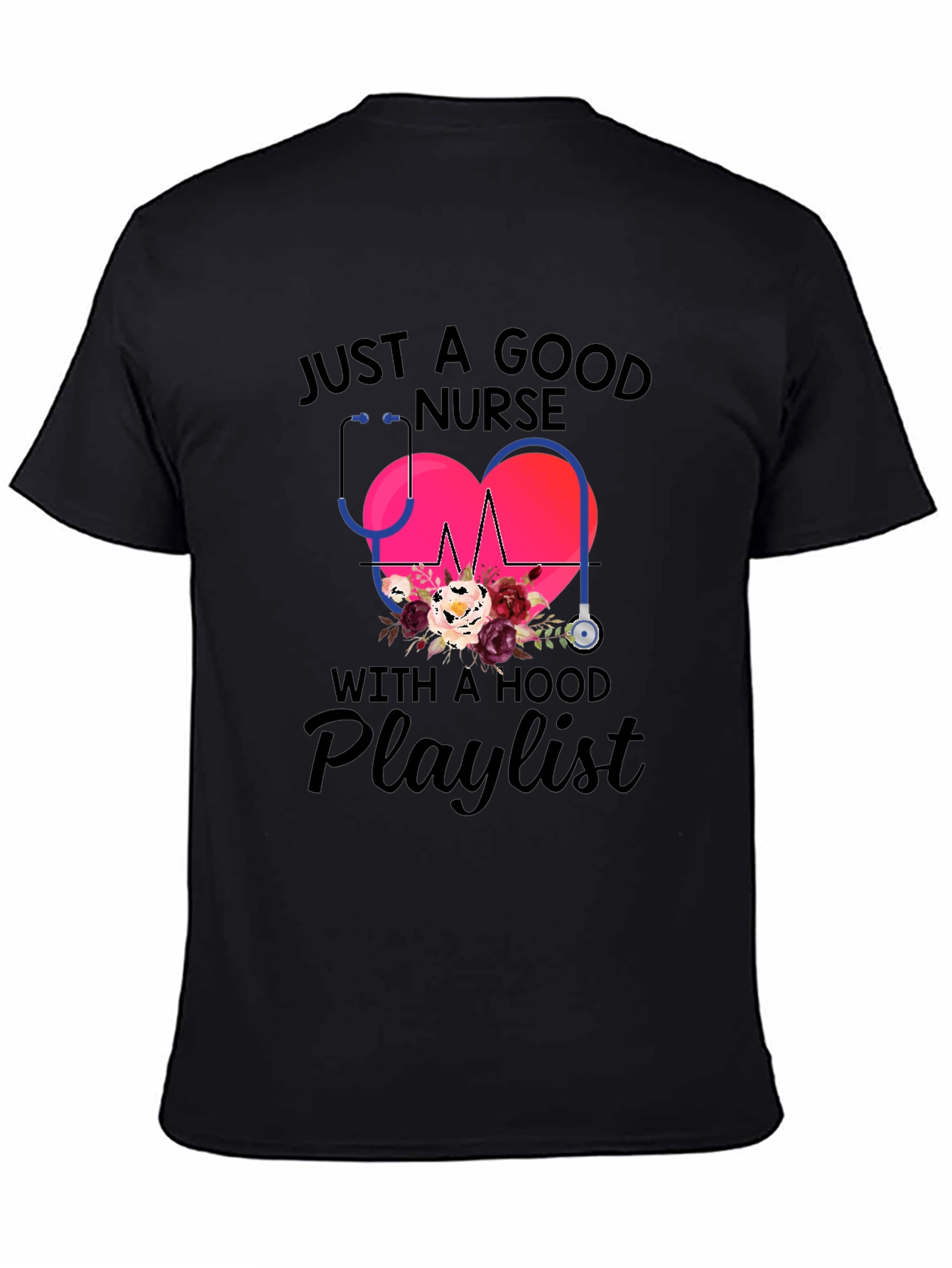 Nurse with a Hood Playlist T-Shirt