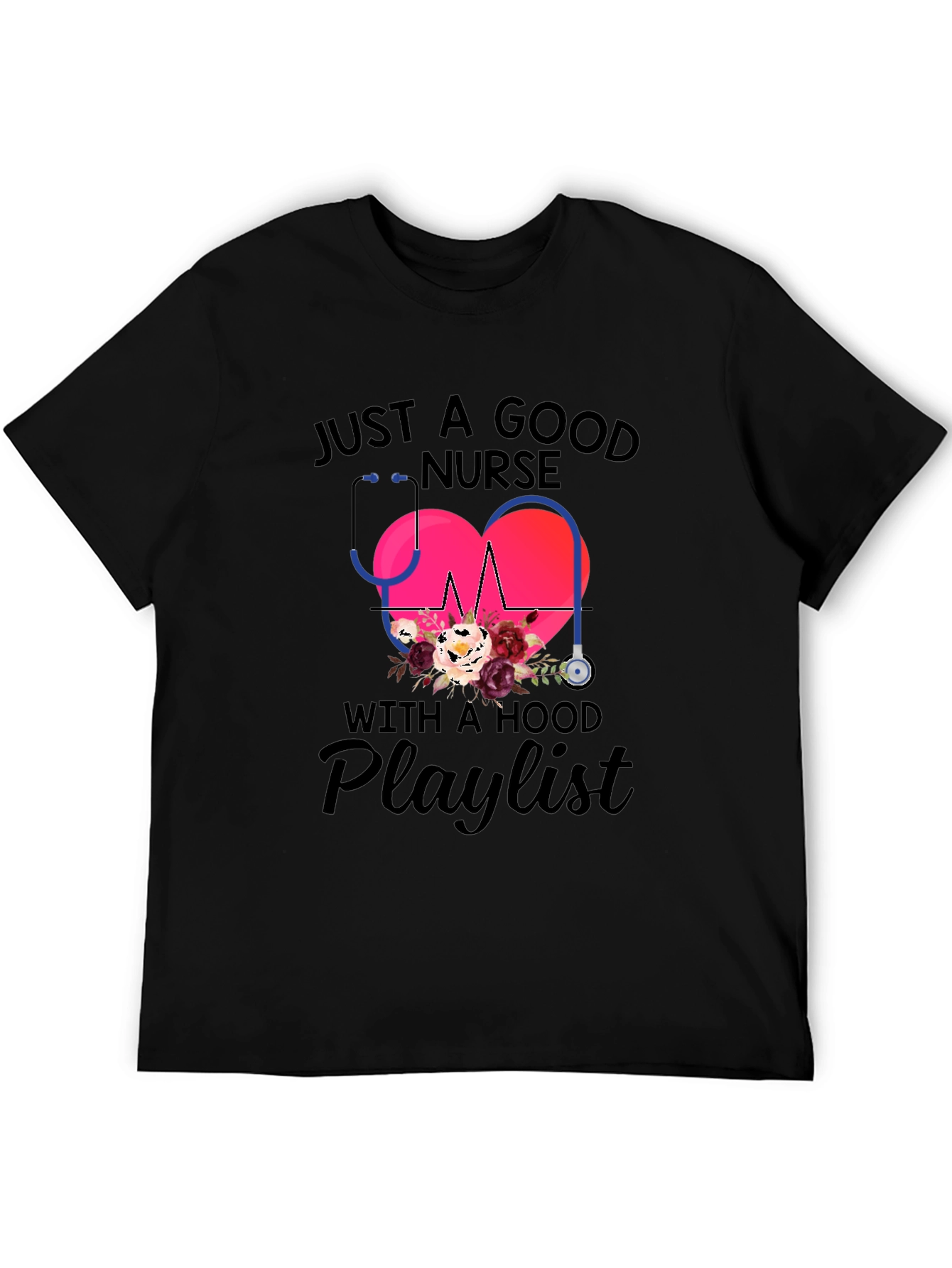Nurse with a Hood Playlist T-Shirt