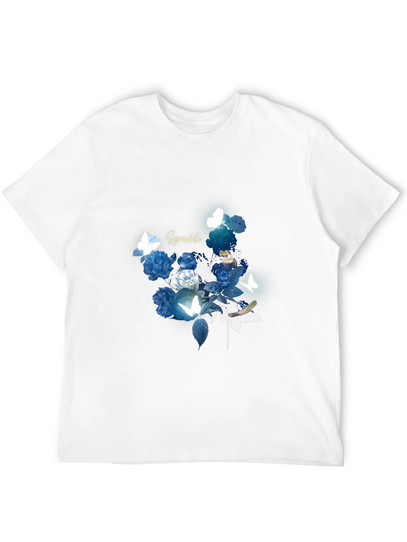 Floral Sparkle Graphic Black T-Shirt