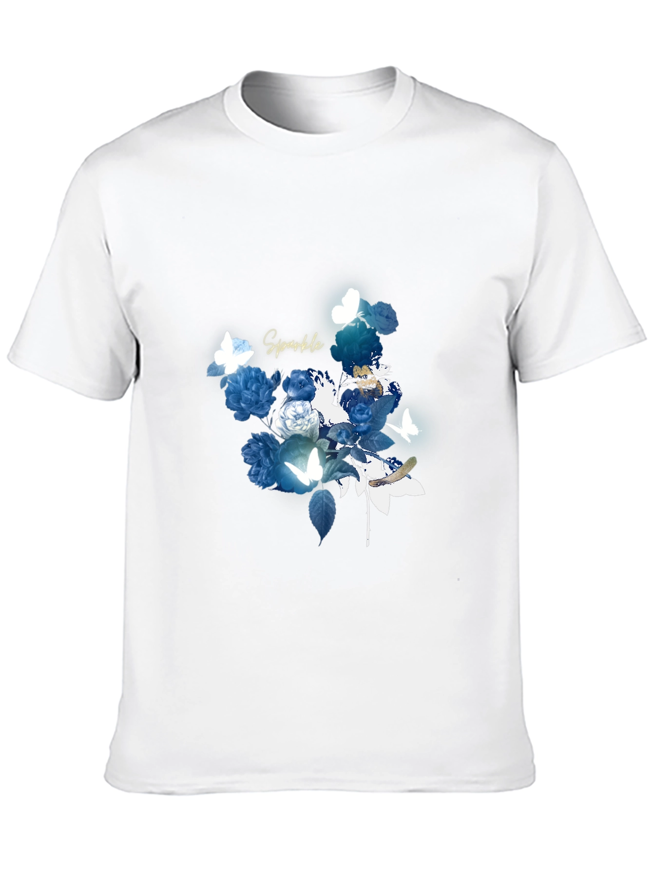 Floral Sparkle Graphic Black T-Shirt
