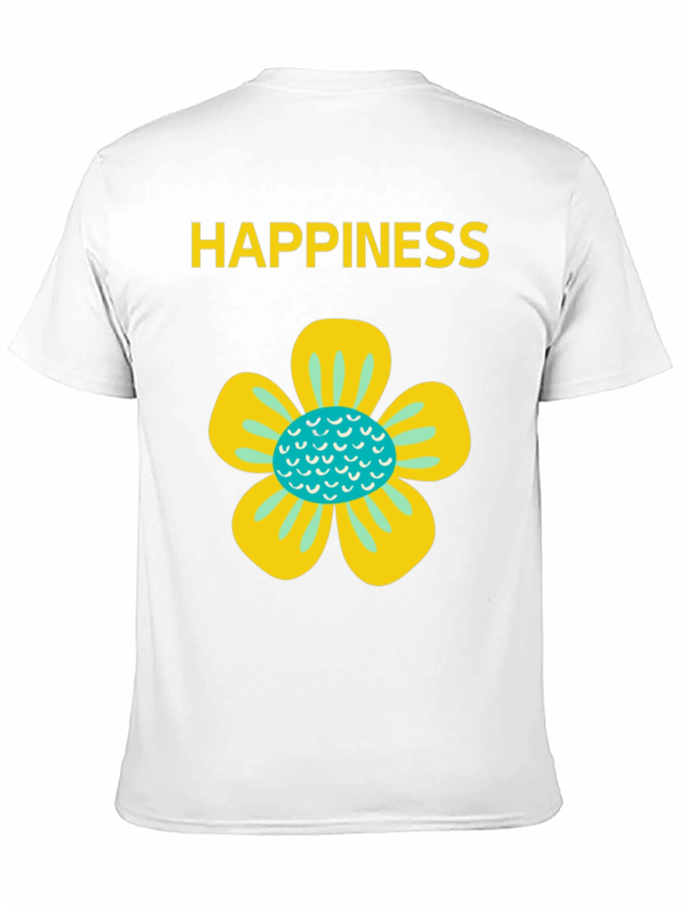 Happiness Floral Graphic Tee - Black Cotton Blend