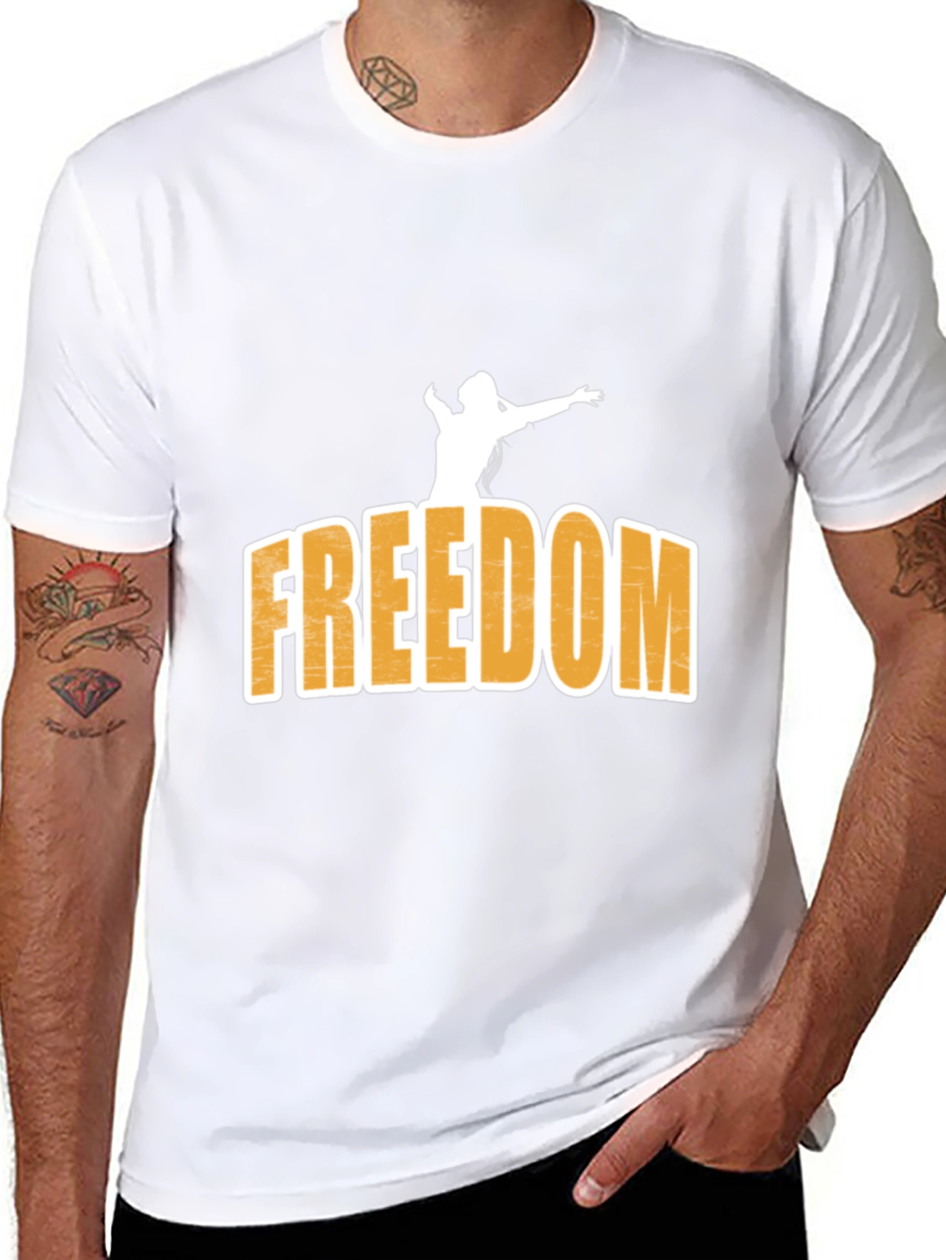 Freedom Graphic Print Black T-Shirt
