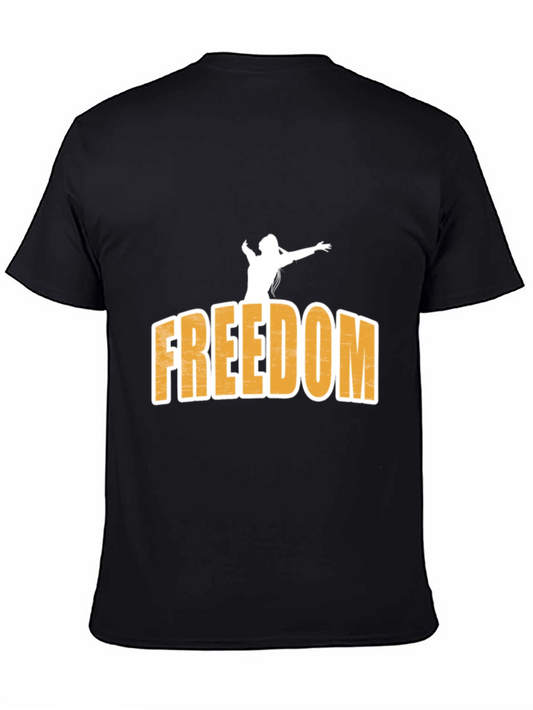 Freedom Graphic Print Black T-Shirt
