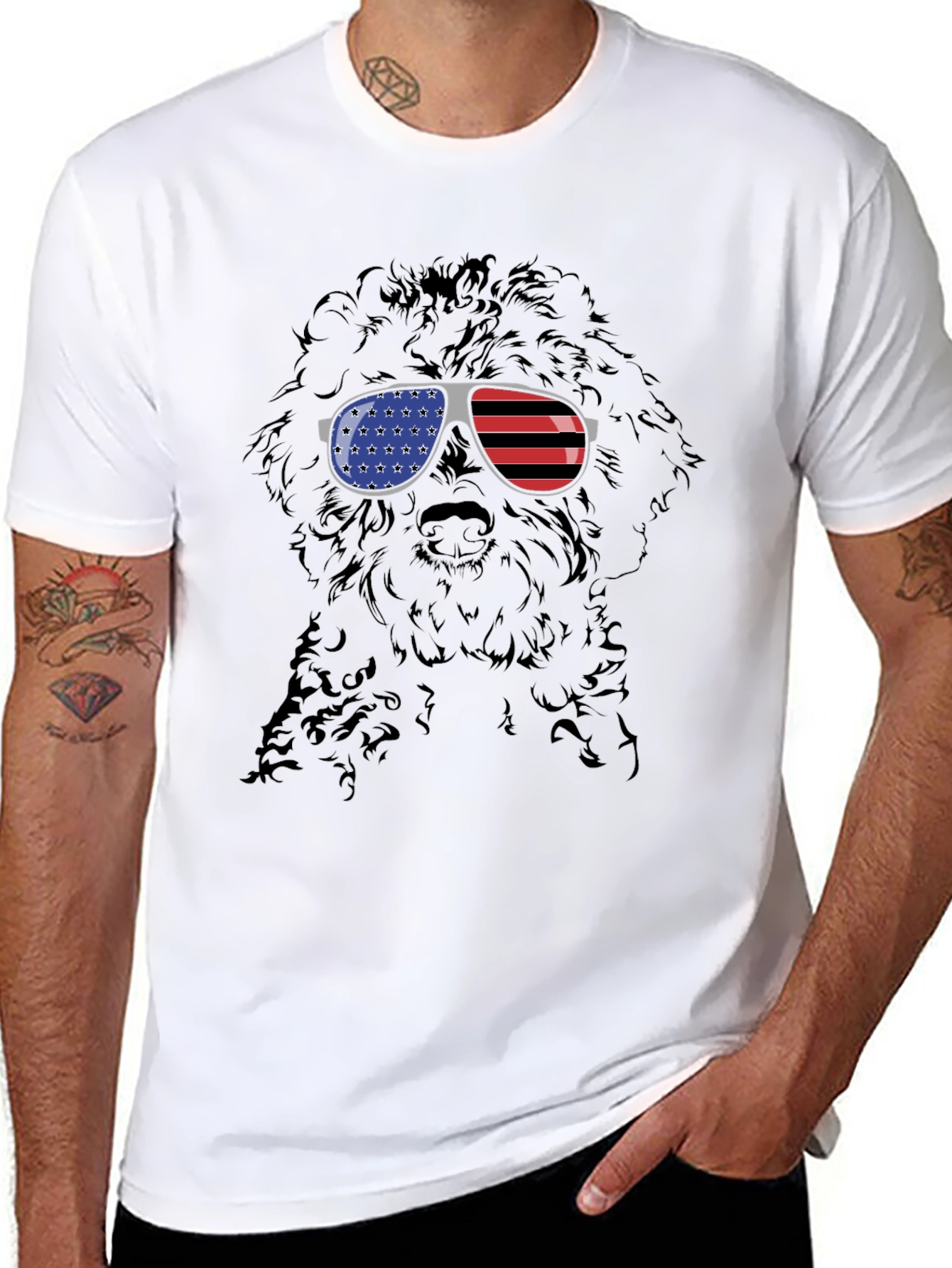 Patriotic Poodle T-Shirt