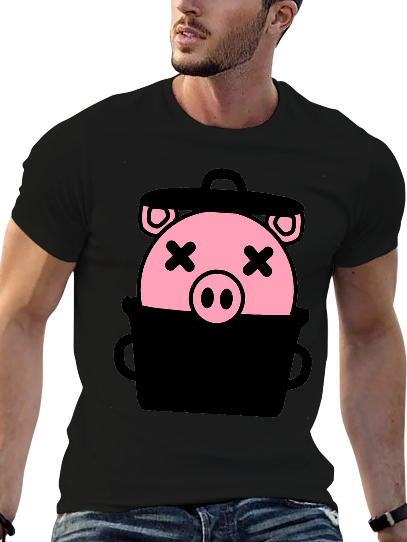 Trash Pig Graphic Tee - Unisex Black T-Shirt