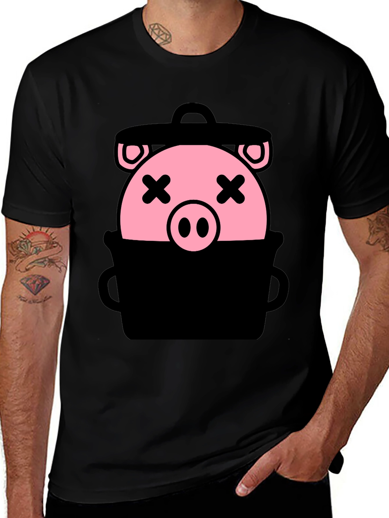 Trash Pig Graphic Tee - Unisex Black T-Shirt