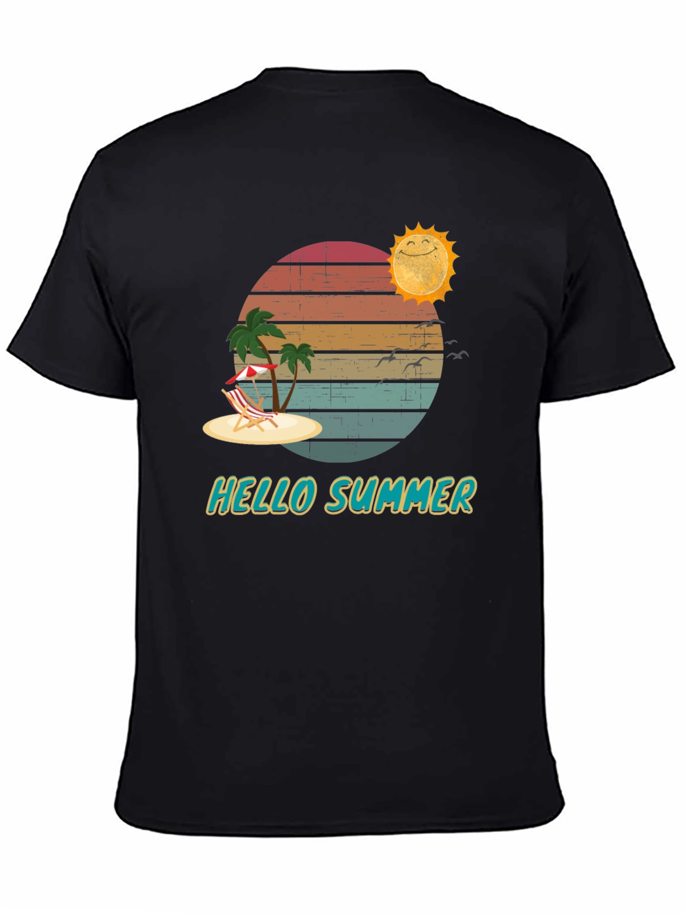 Hello Summer Graphic T-Shirt Beach Vacation Tee