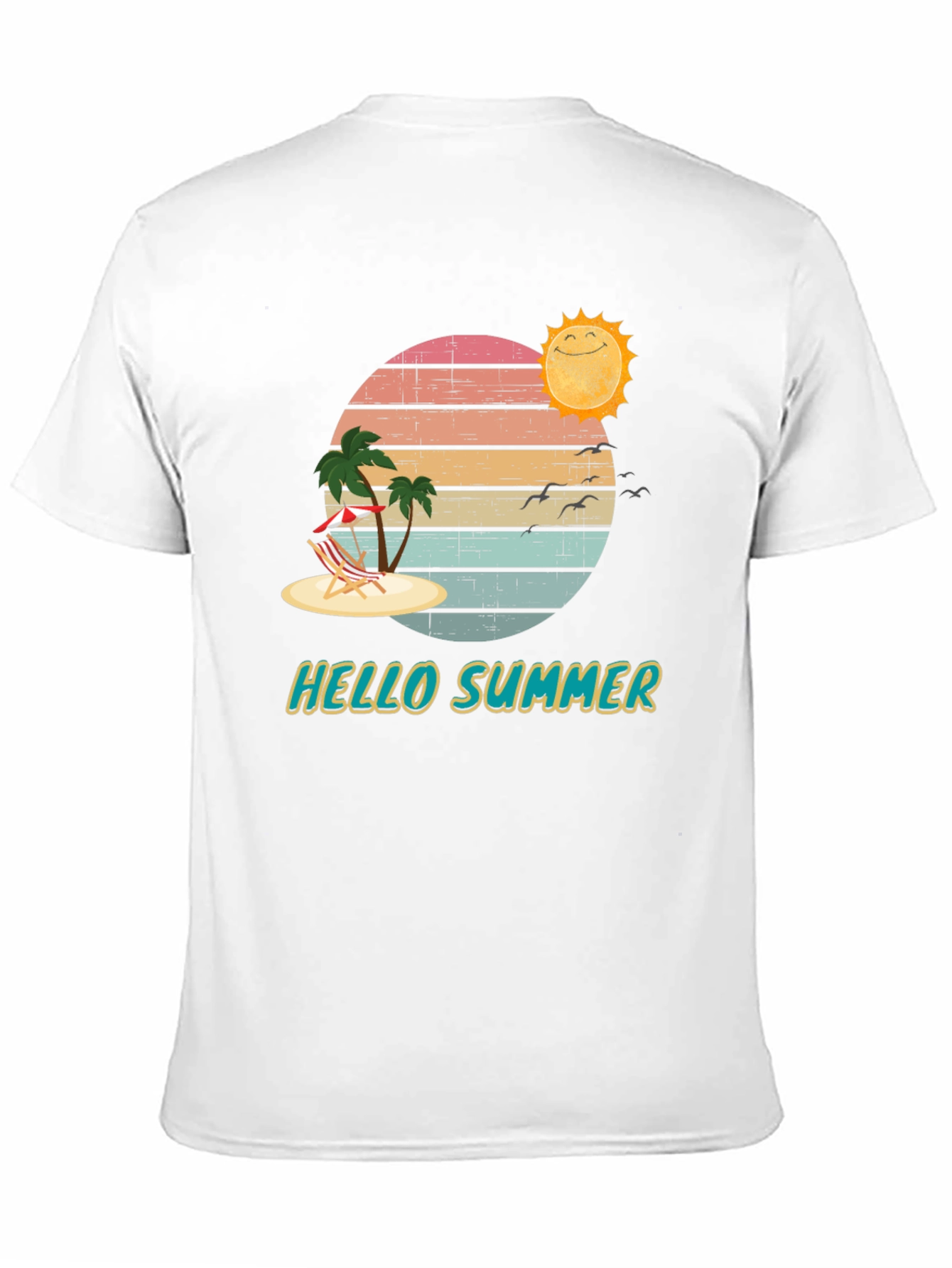 Hello Summer Graphic T-Shirt Beach Vacation Tee
