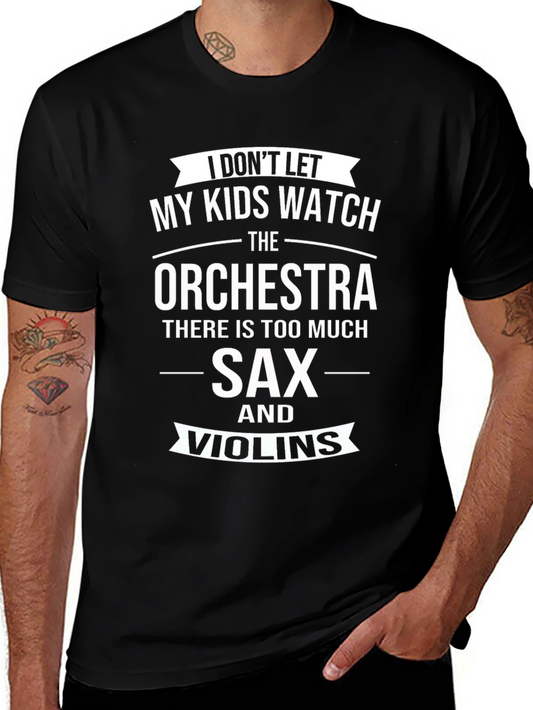 Funny Orchestra T-Shirt - Sax and Violins Graphic Tee
